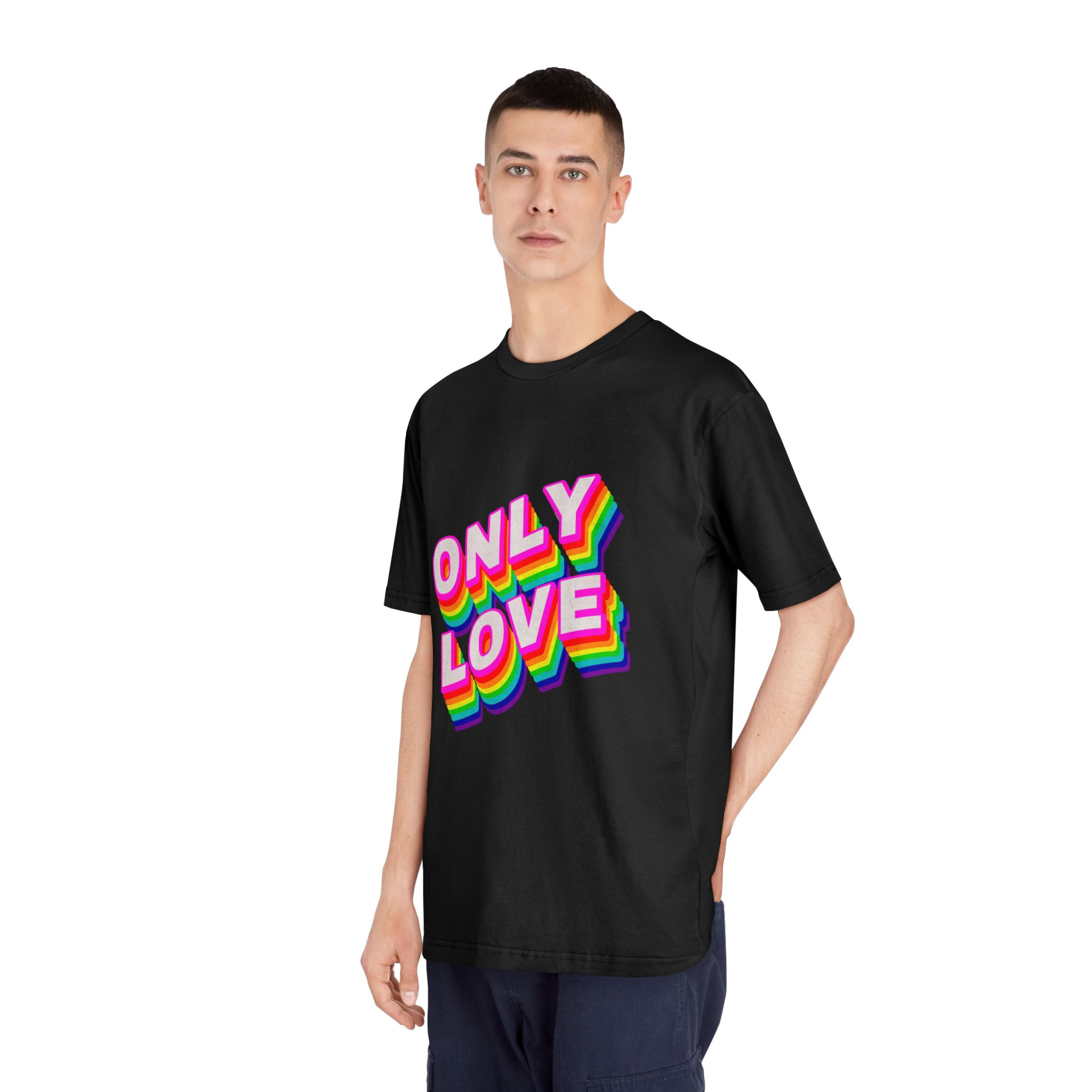Rainbow Word Only Love Typography Design Element - Unisex Classic Crewneck T Shirt - Image 8