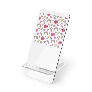 Colorful Seamless Pattern With Feminist Pride Symbols Mobile Display Stand For Smartphones