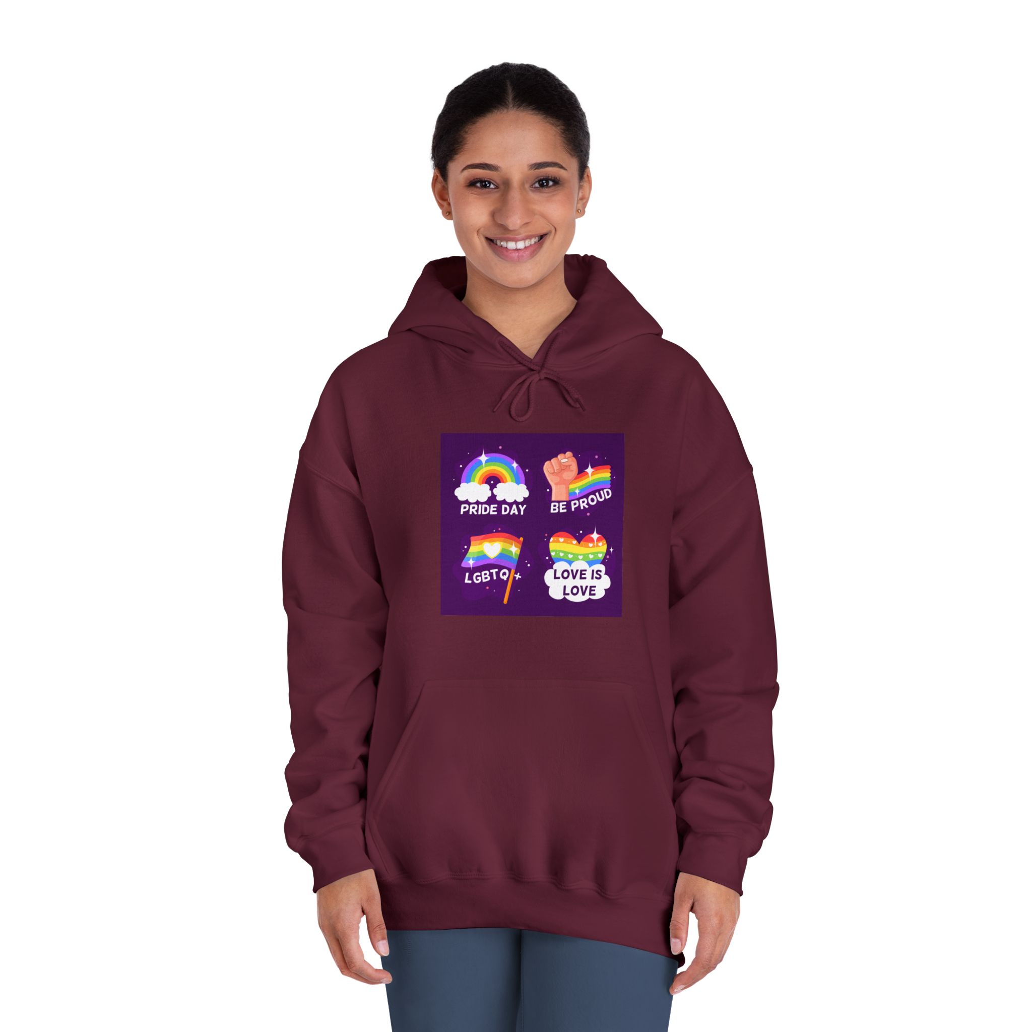 Pride Day Badges Collection Unisex Dryblend Hooded Sweatshirt - Image 20