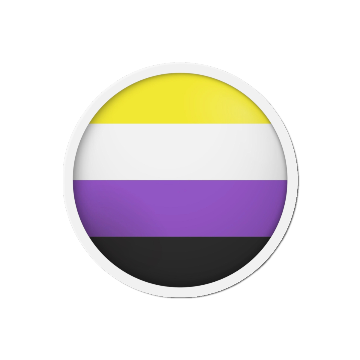 Flag Nonbinary Lgbtq Glossy Circular Flag Button Appearance 3d Icon Design With Depth Die Cut Magnets - Image 13