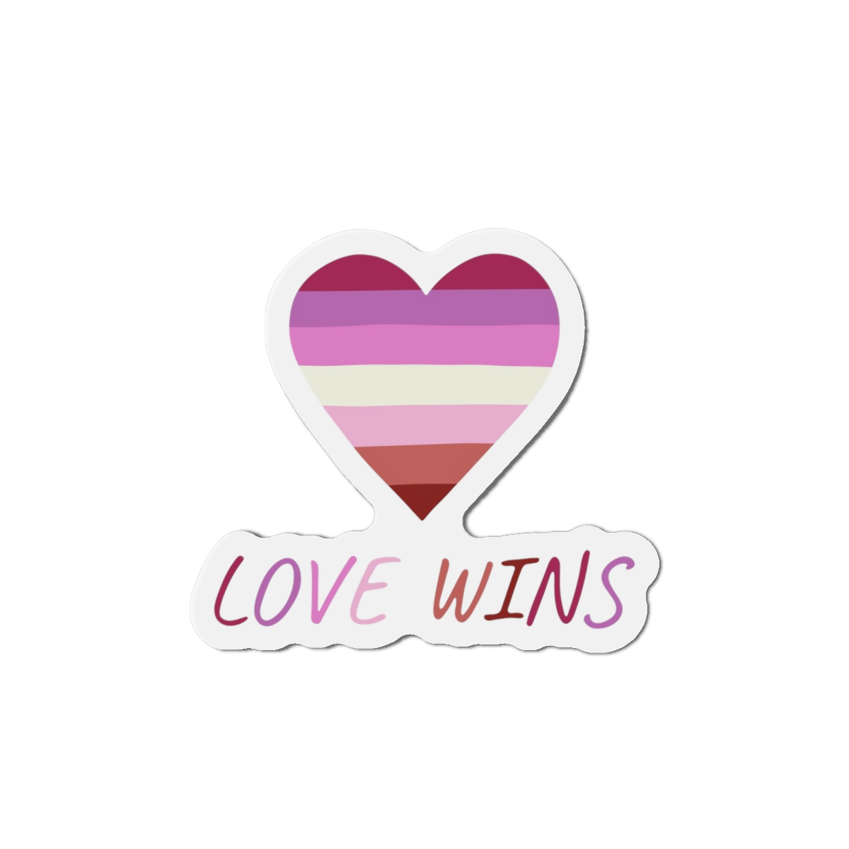 Colorful Heart Shape Lesbian Pride Flag Happy Pride Day Lgbtqia Community Pride Month Vector Hand Drawn Doodle Posters Stickers Logo Cards(2) Die Cut Magnets - Image 10