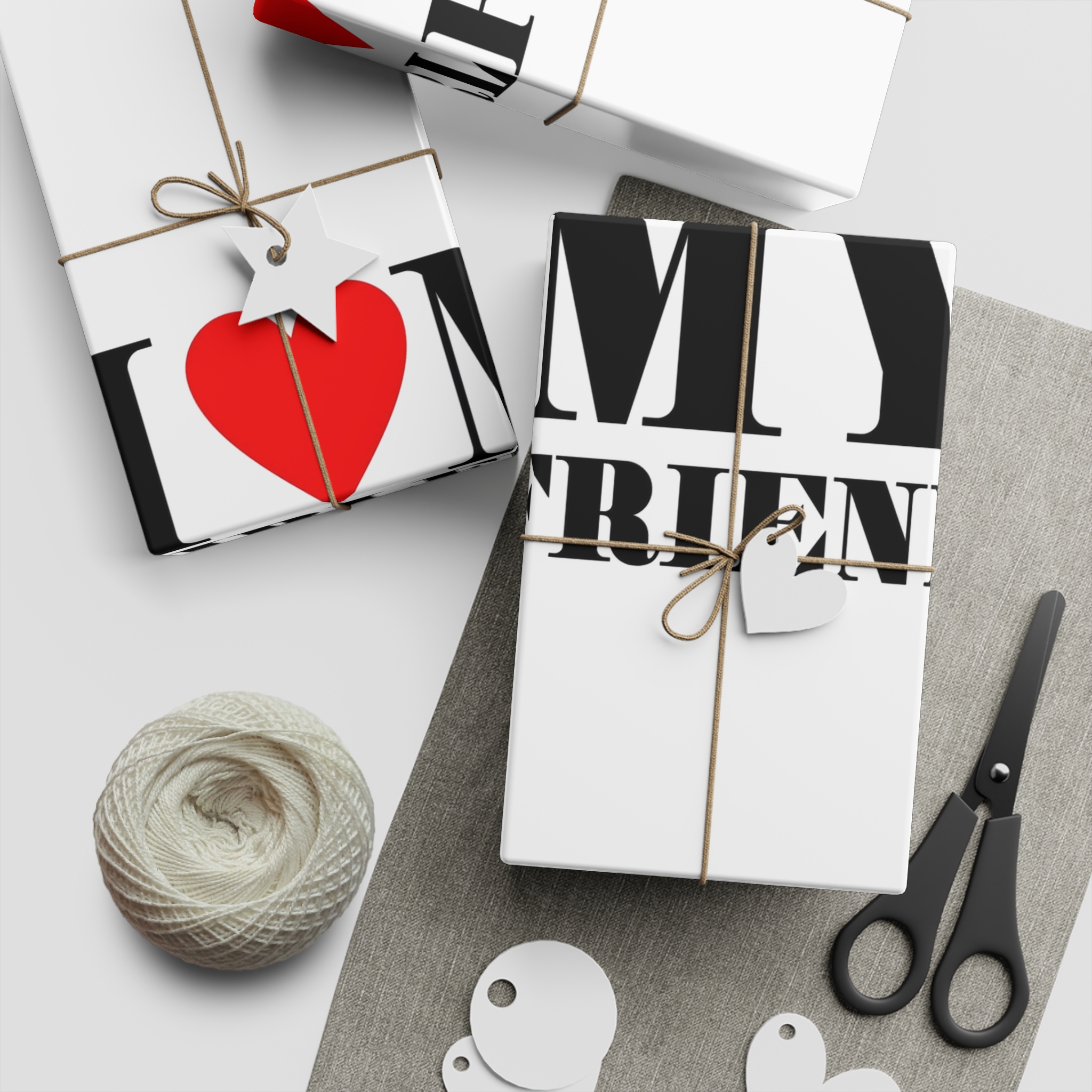 I Love My Girlfriend Typography Slogan T Shirt Printing Tee Graphic Design Vector Illustration Gift Wrapping Paper Sheets 1pc - Image 2