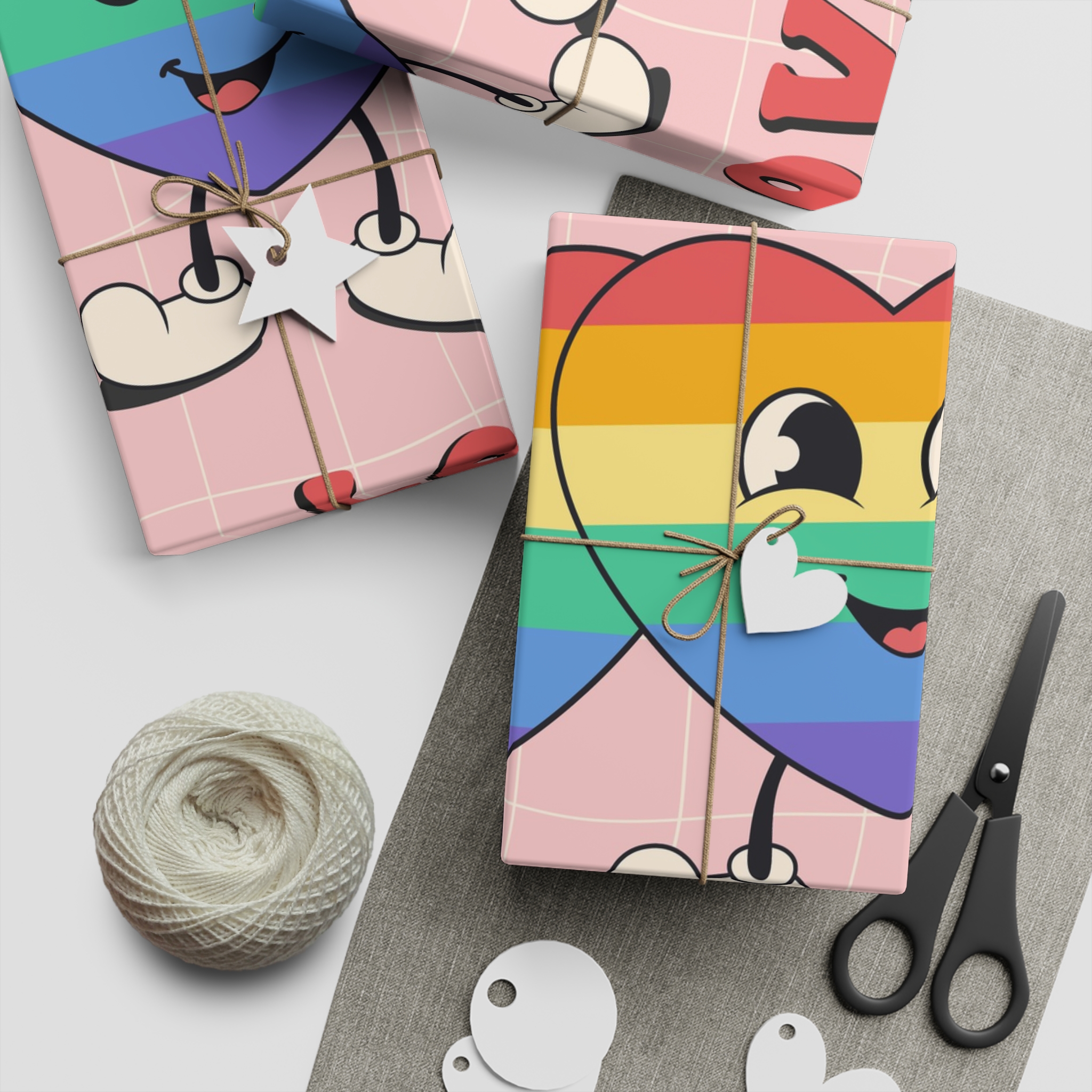 Lgbtq Pride Month Retro Groovy Poster Social Media Post Template With Rainbow Heart Gift Wrapping Paper Sheets 1pc - Image 5