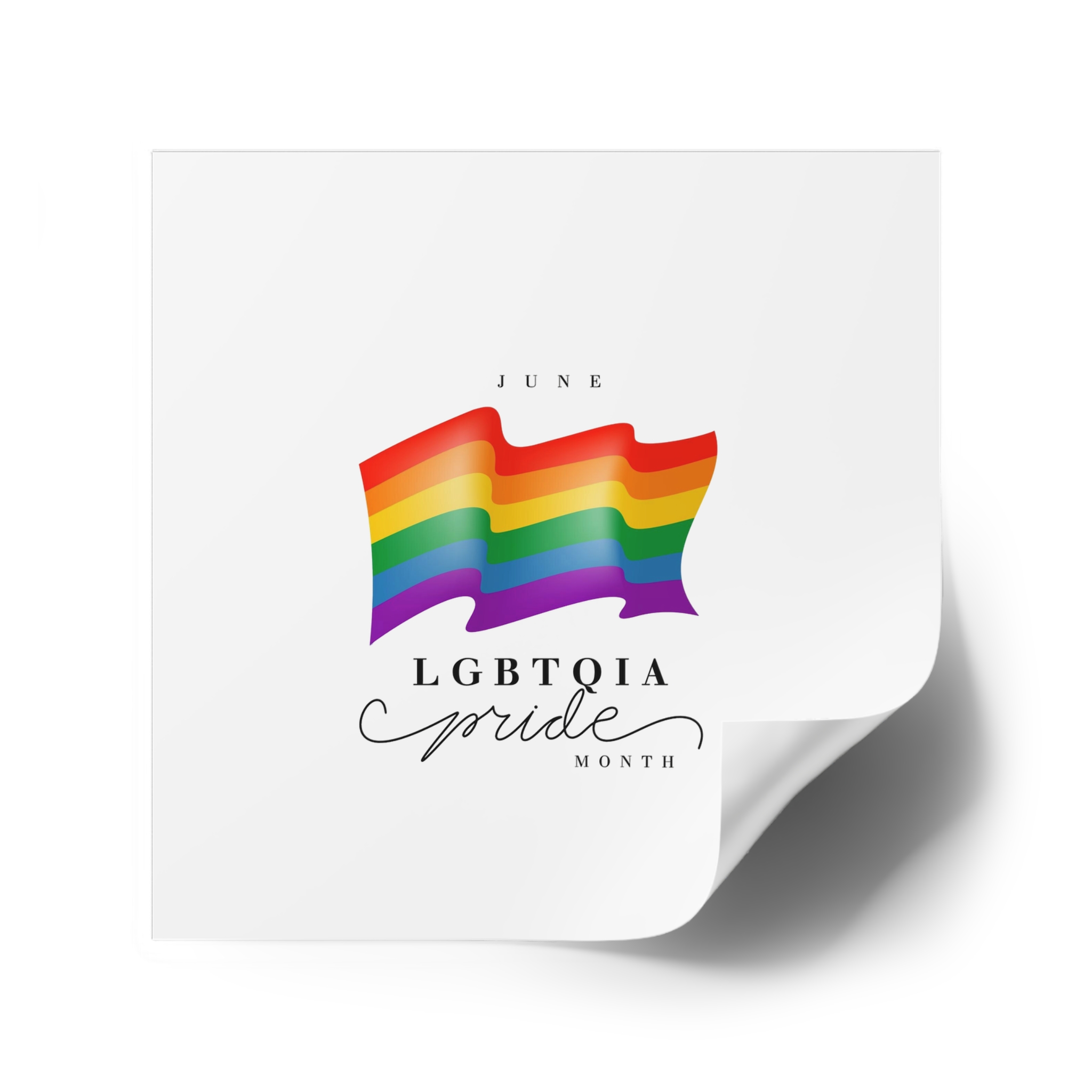 Lgbt Pride Month 2024 Concept Freedom Rainbow Flag With Hearts Gay Parade Vector Laminate Stickers Square - Image 42