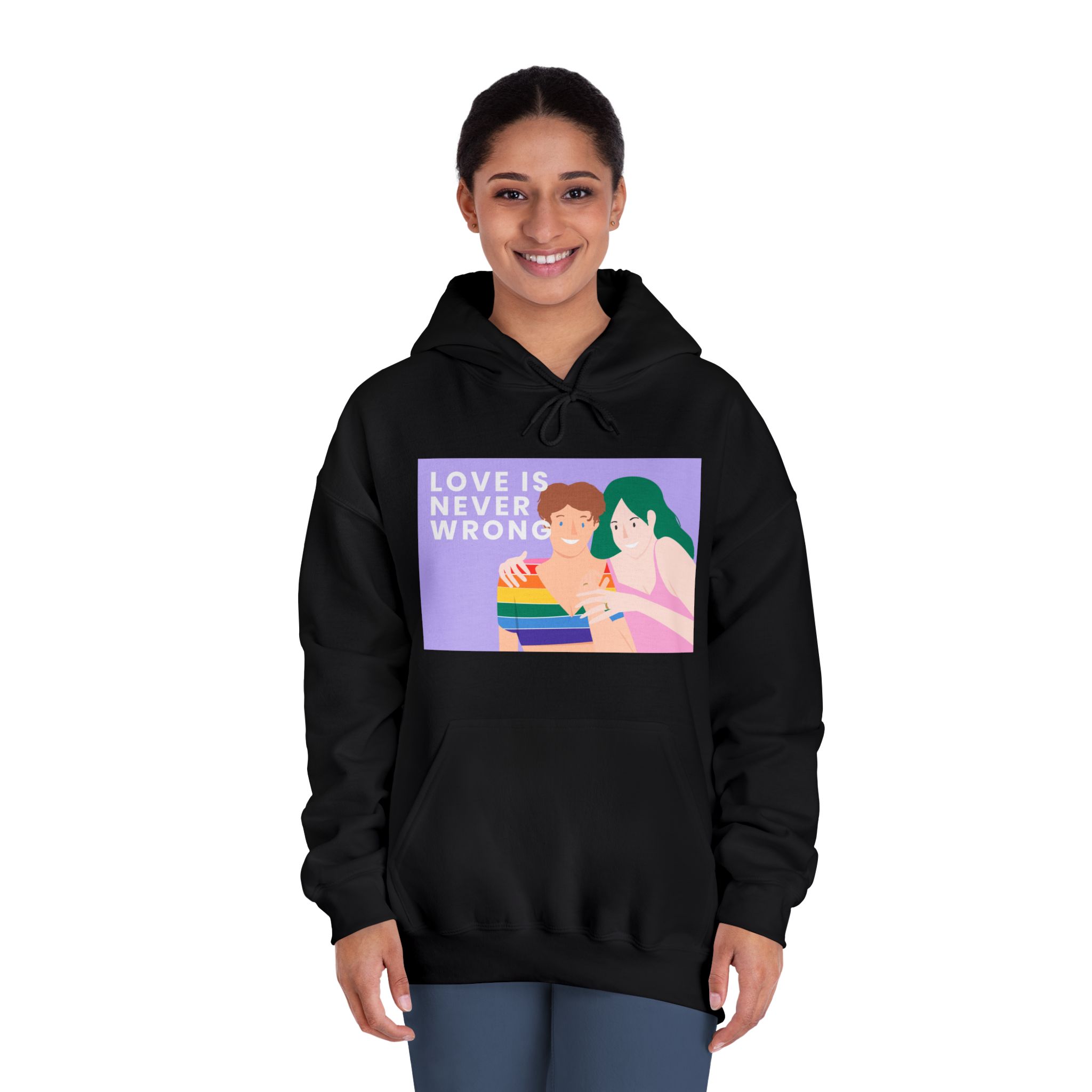 Lgbtq Gay Couple Banner Template Pride Month Unisex Dryblend Hooded Sweatshirt - Image 12