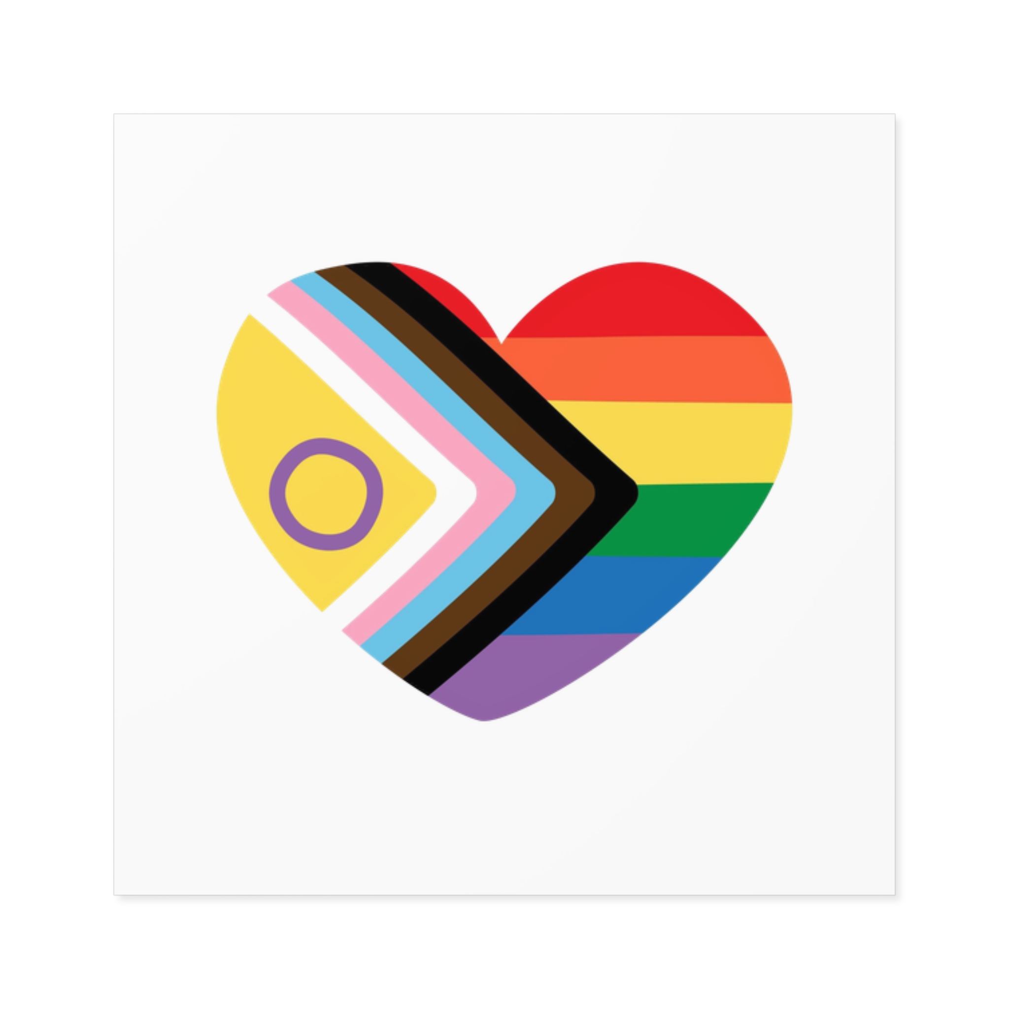 Inclusive Love Progress Pride Flag Heart Symbol Laminate Stickers Square - Image 13