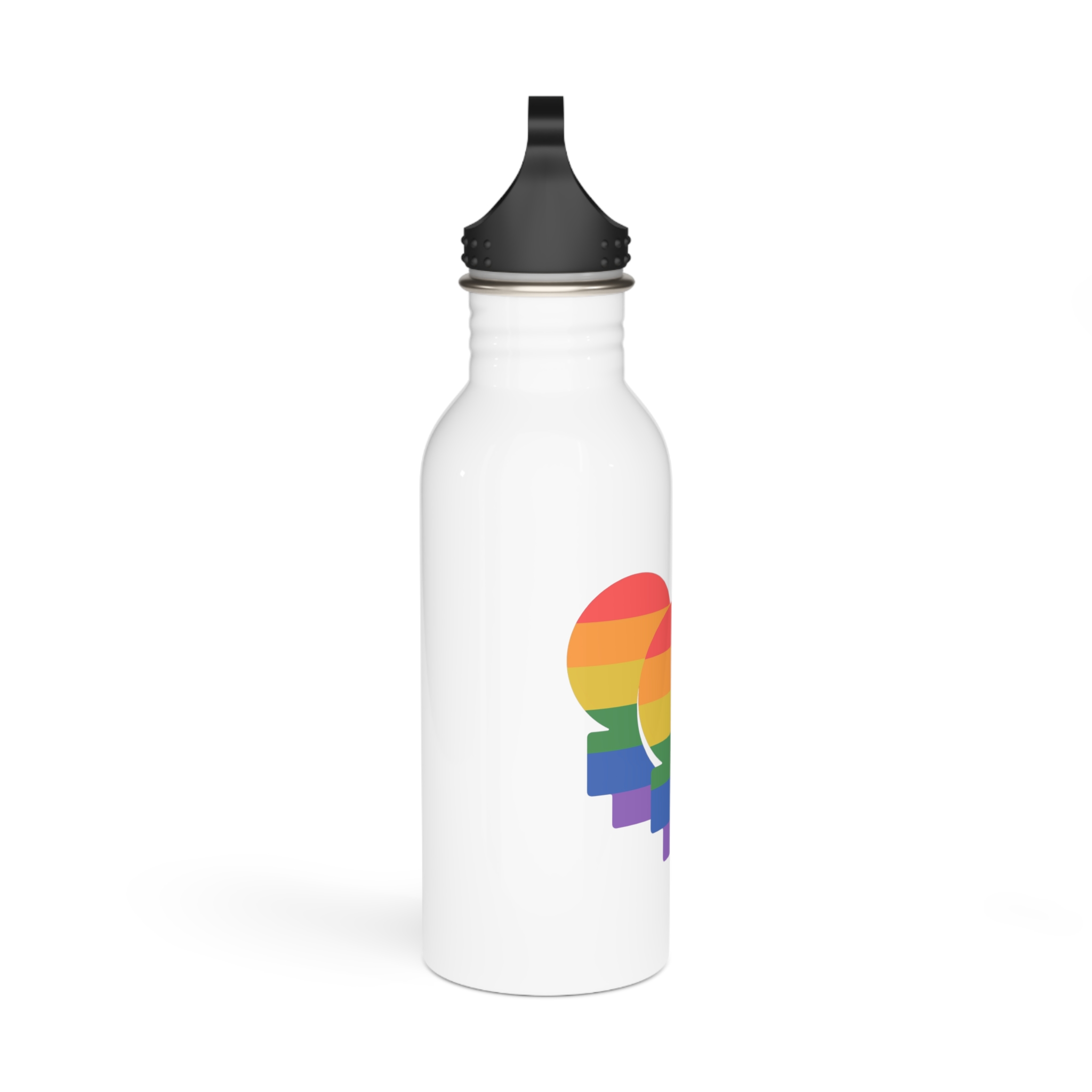 Lgbt Icon Isolated Black Background Diversity Human Right Concept Lgbt Community Vector Flat Illustration Poster Card Banner Stainless Steel Water Bottle - Image 2