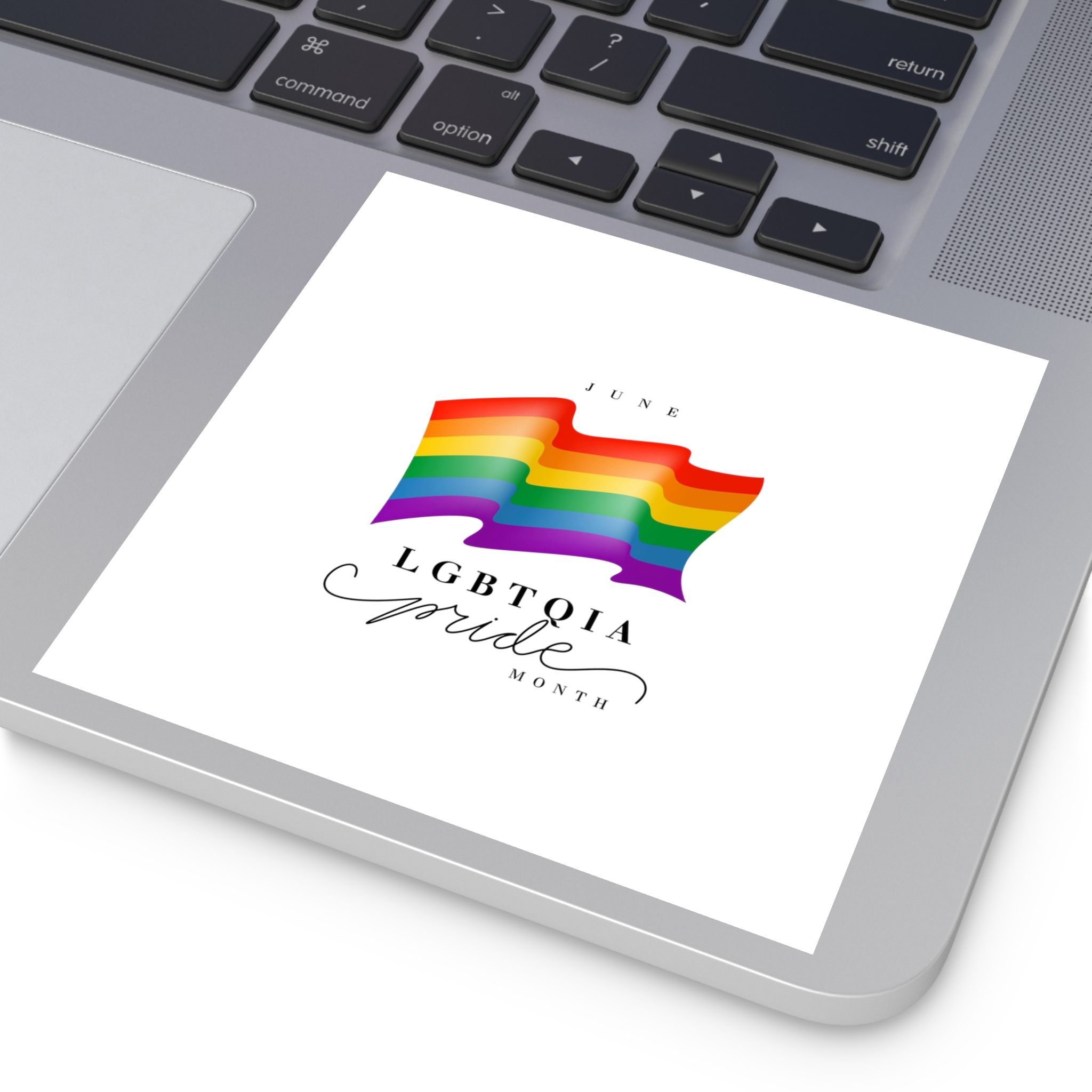 Lgbt Pride Month 2024 Concept Freedom Rainbow Flag With Hearts Gay Parade Vector Laminate Stickers Square - Image 35