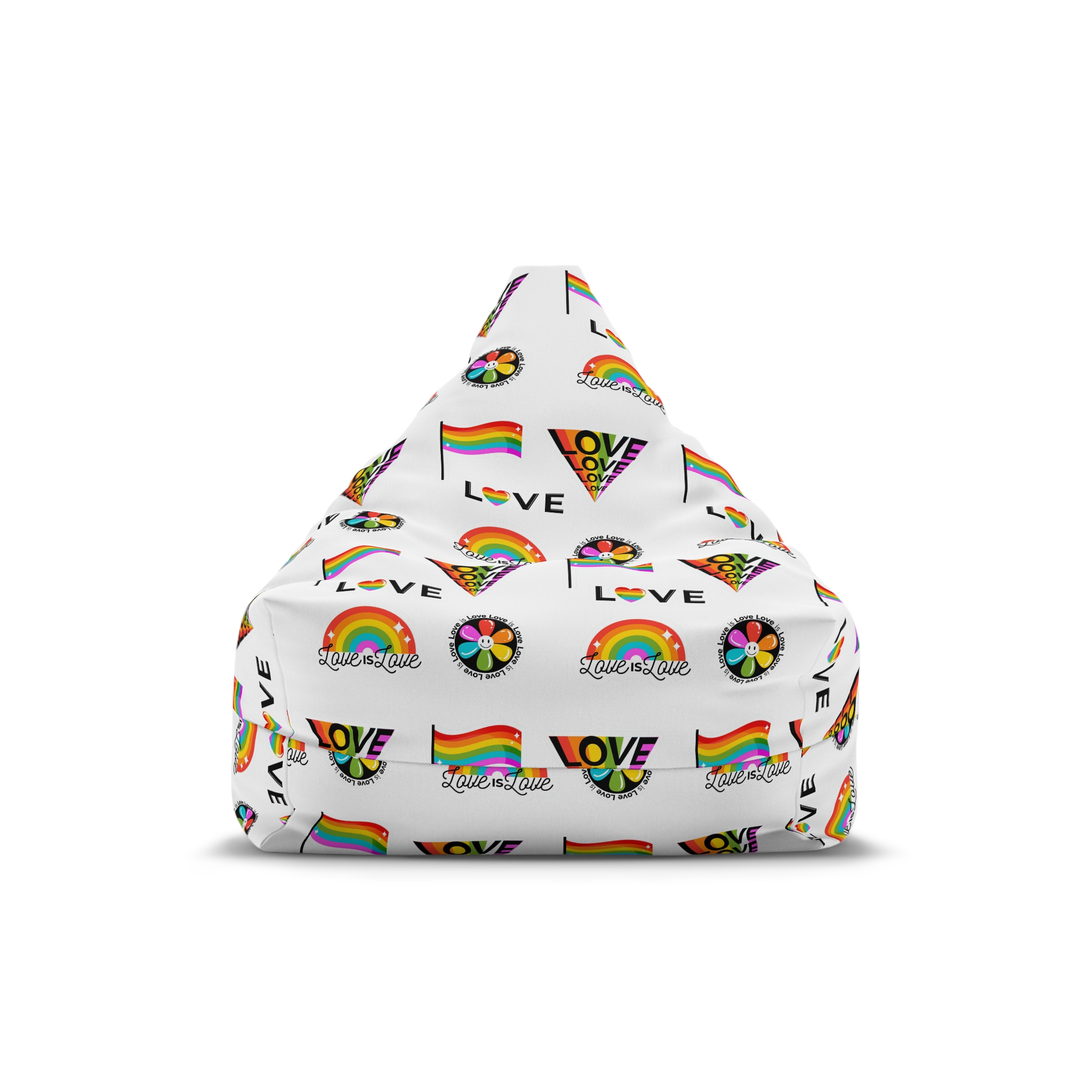 Pride Day Badges With Flag Bean Bag Chair Cover