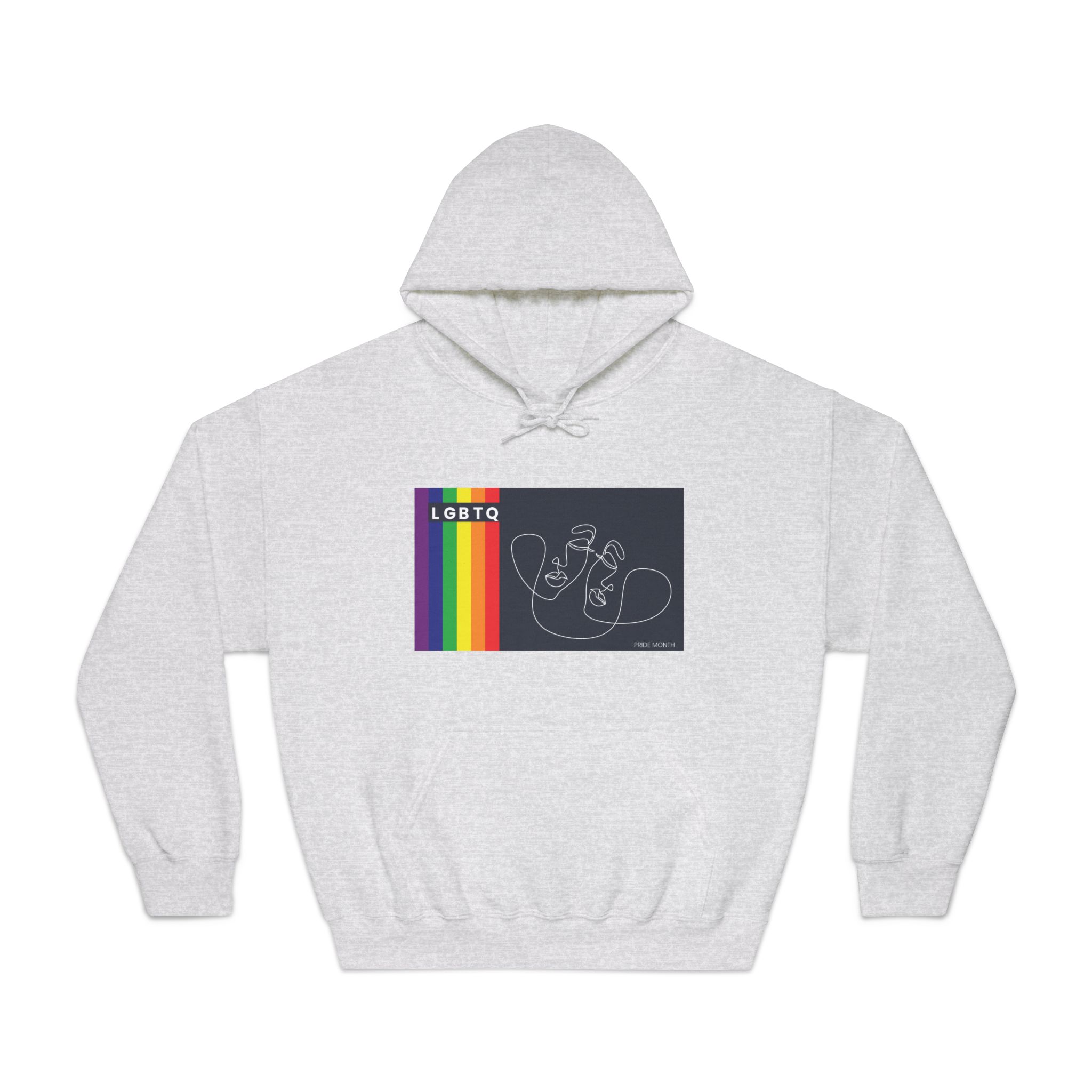 Lgbtq Pride Month Color Flag Dark Background With Female Couple Line Are Vector Illustration Unisex Dryblend Hooded Sweatshirt - Image 5