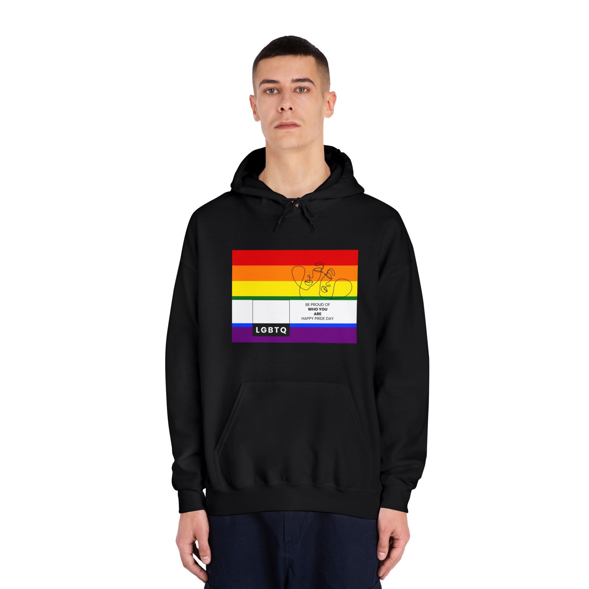 Lgbtq Pride Month Celebration Banner Poster Card Design Vector Illustration Unisex Dryblend Hooded Sweatshirt - Image 11