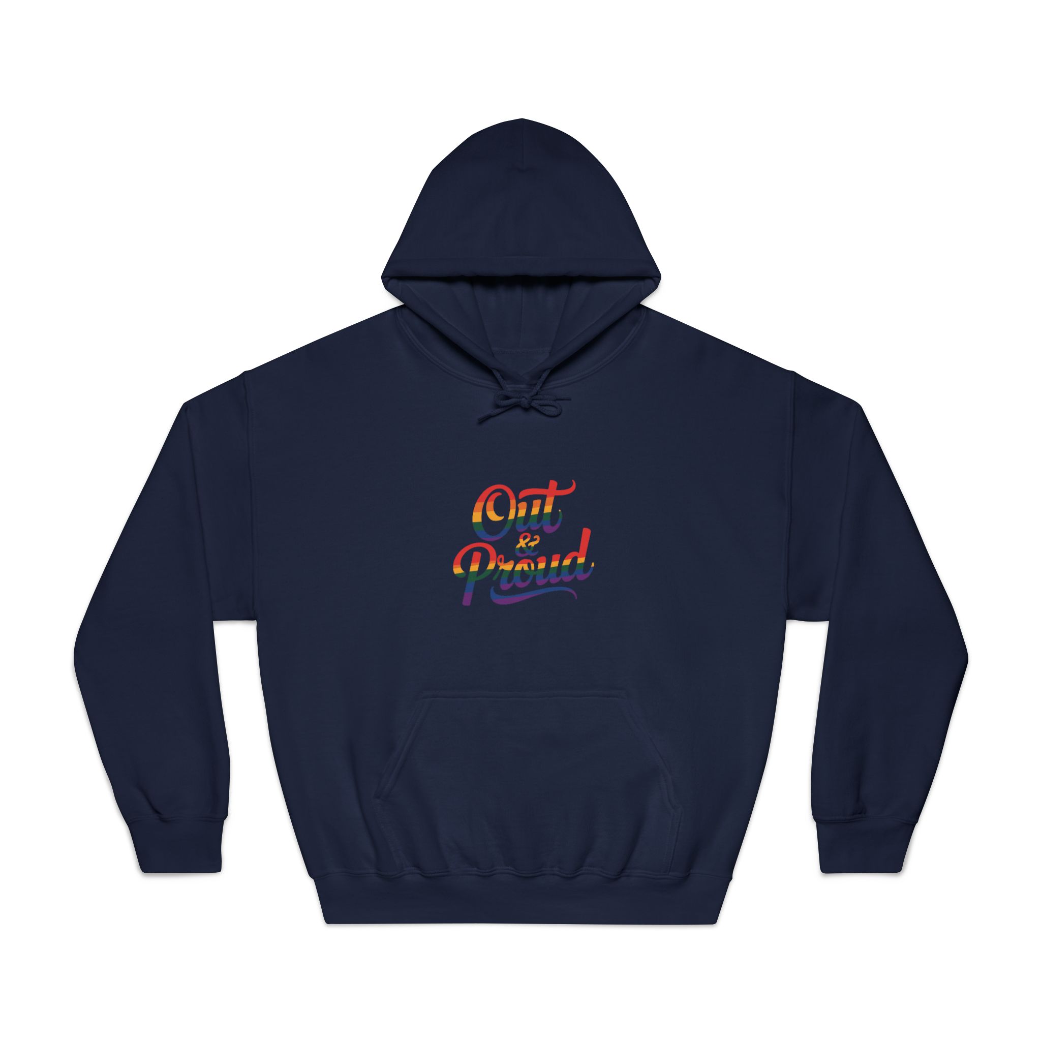 Out Proud T Shirt Design Isolated White Background Unisex Dryblend Hooded Sweatshirt - Image 29