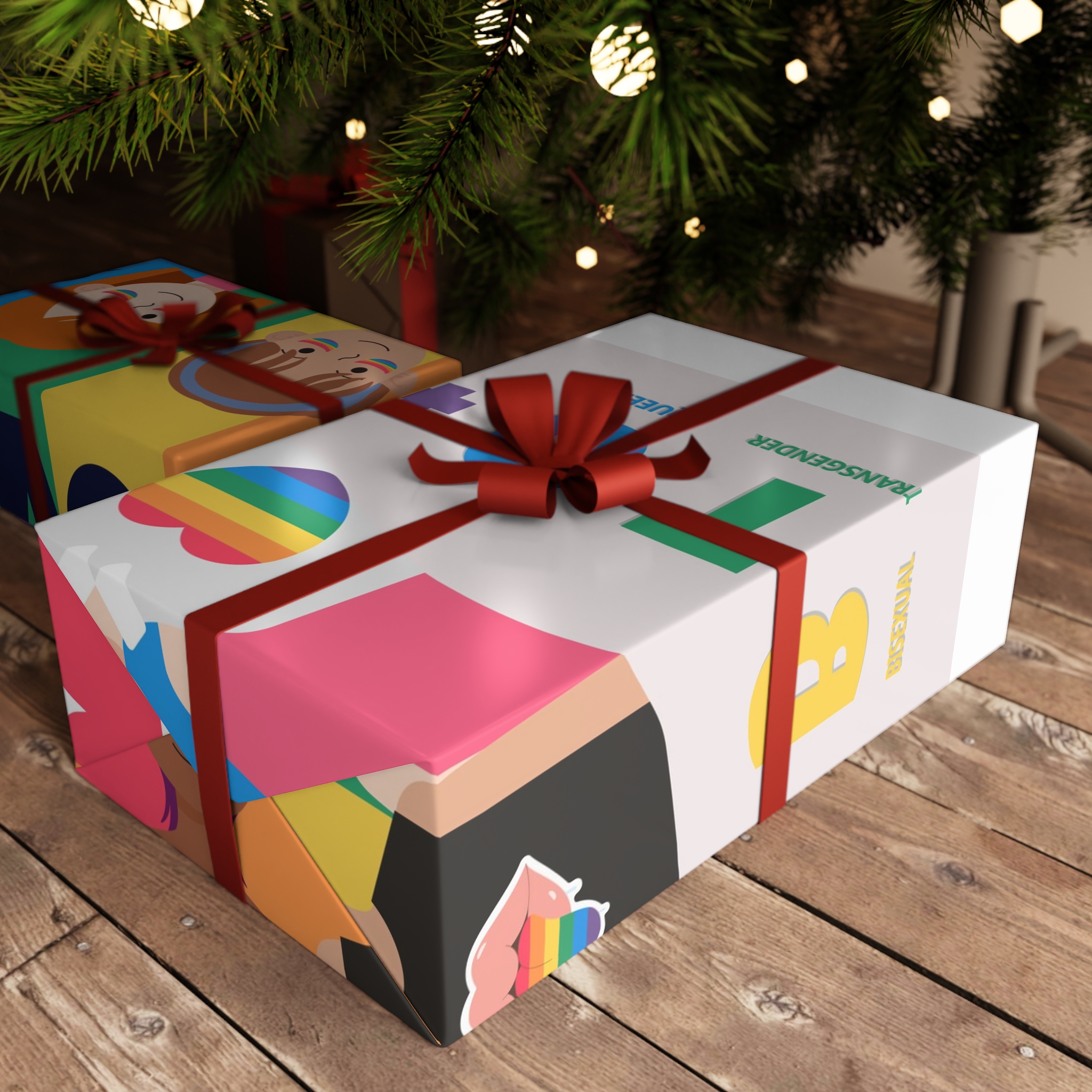 Lgbtq Pride Month Poster Vector With Diverse Characters Rainbow Celebrate Love Inclusivity Gift Wrapping Paper Sheets 1pc - Image 3