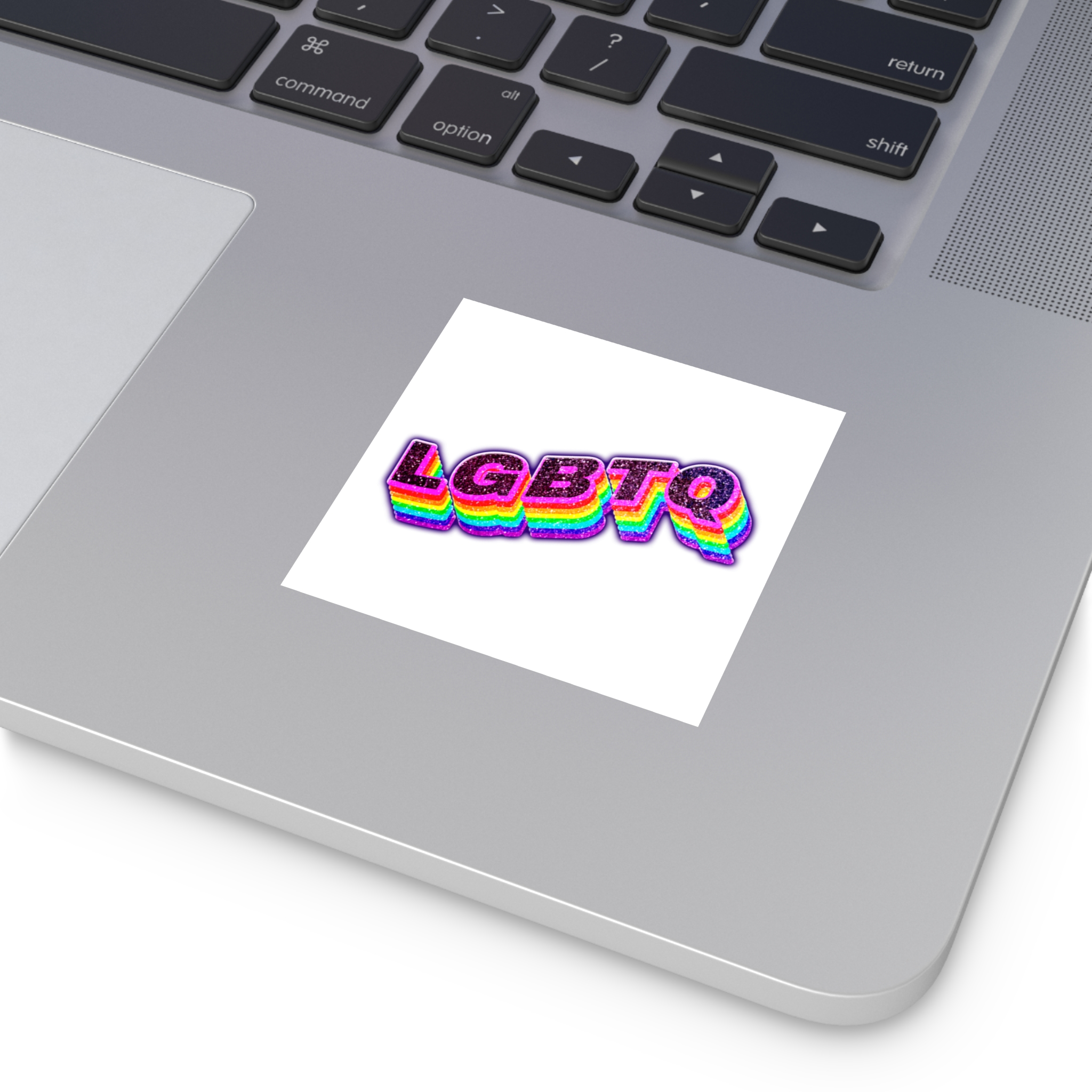 Lgbtq Rainbow 3d Png Typography Laminate Stickers Square - Image 3