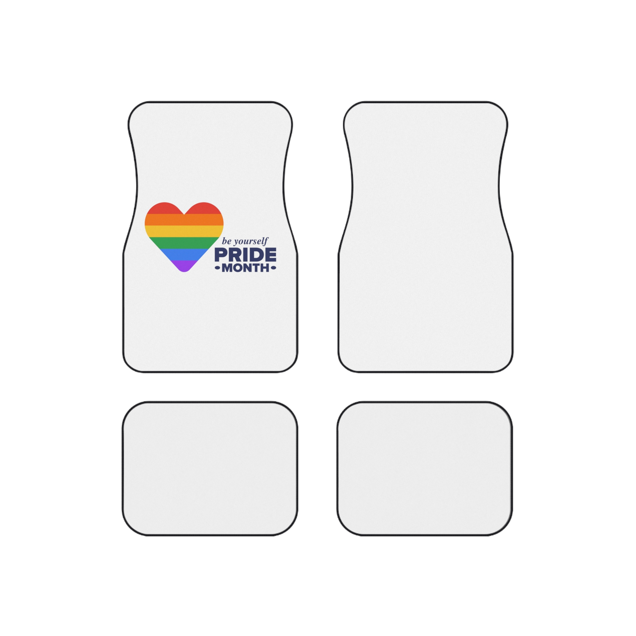 Lgbt Pride Month June Lgbt Flag Rainbow Flag Love Concept Vector Illustration Poster Car Mats Set Of 4