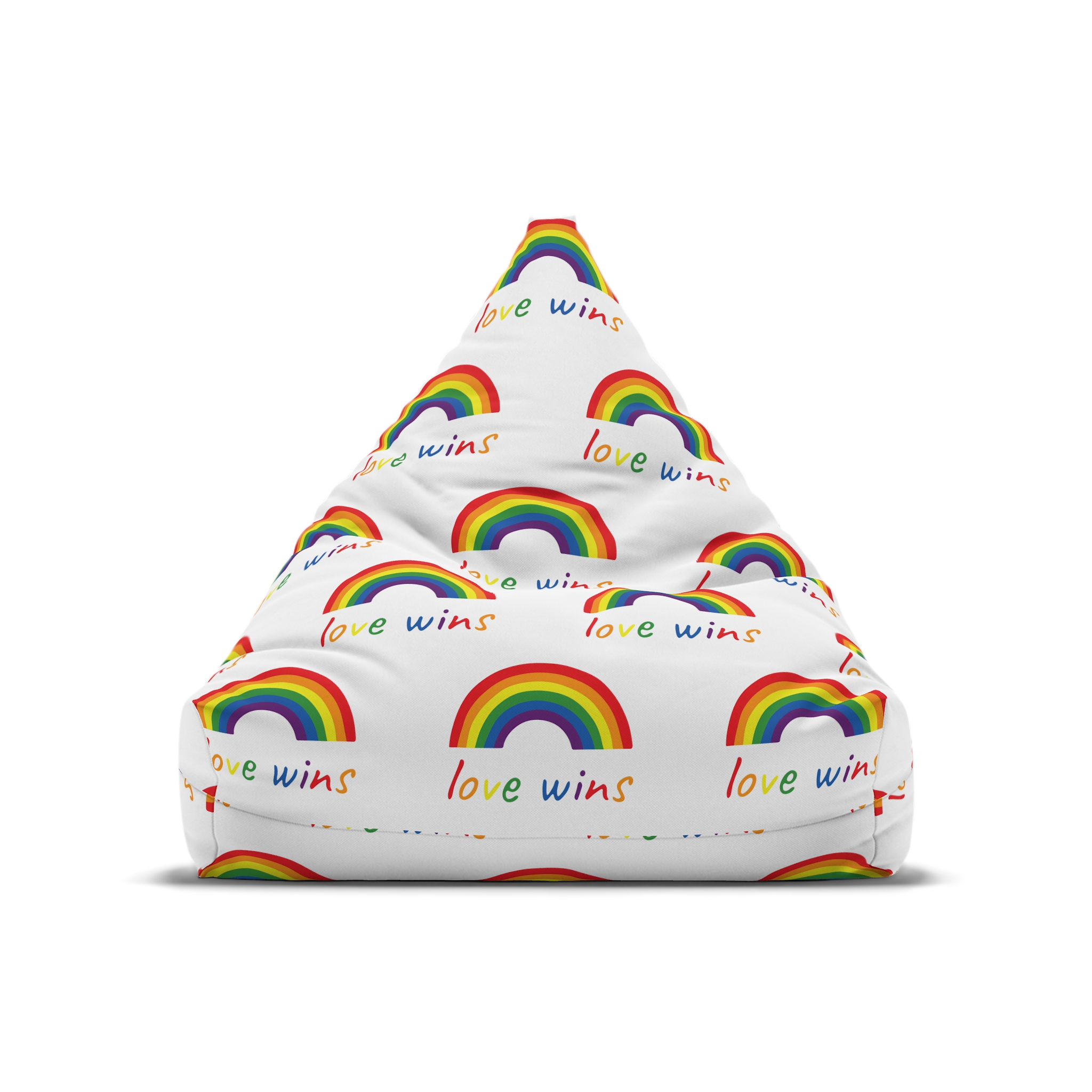Colorful Rainbow Shape Bisexual Pride Flag Happy Pride Day Lgbtqia Community Pride Month Vector Hand Drawn Doodle Posters Stickers Logo Cards(1) Bean Bag Chair Cover - Image 5