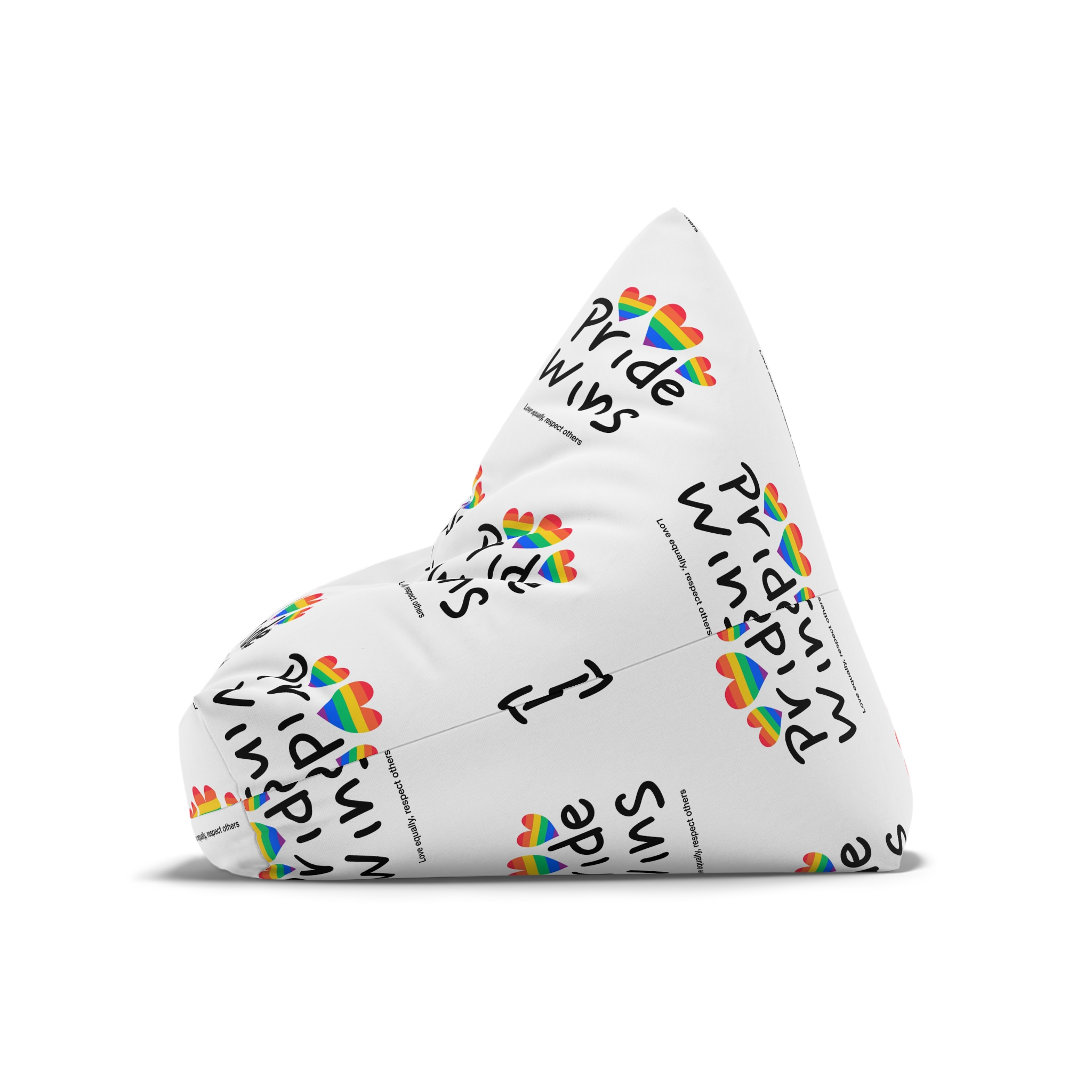Love Letter Pride Rainbow Lettering Text Writing Pattern Freedom Love Heart Homo Colors Flag Parade (1) Bean Bag Chair Cover - Image 8