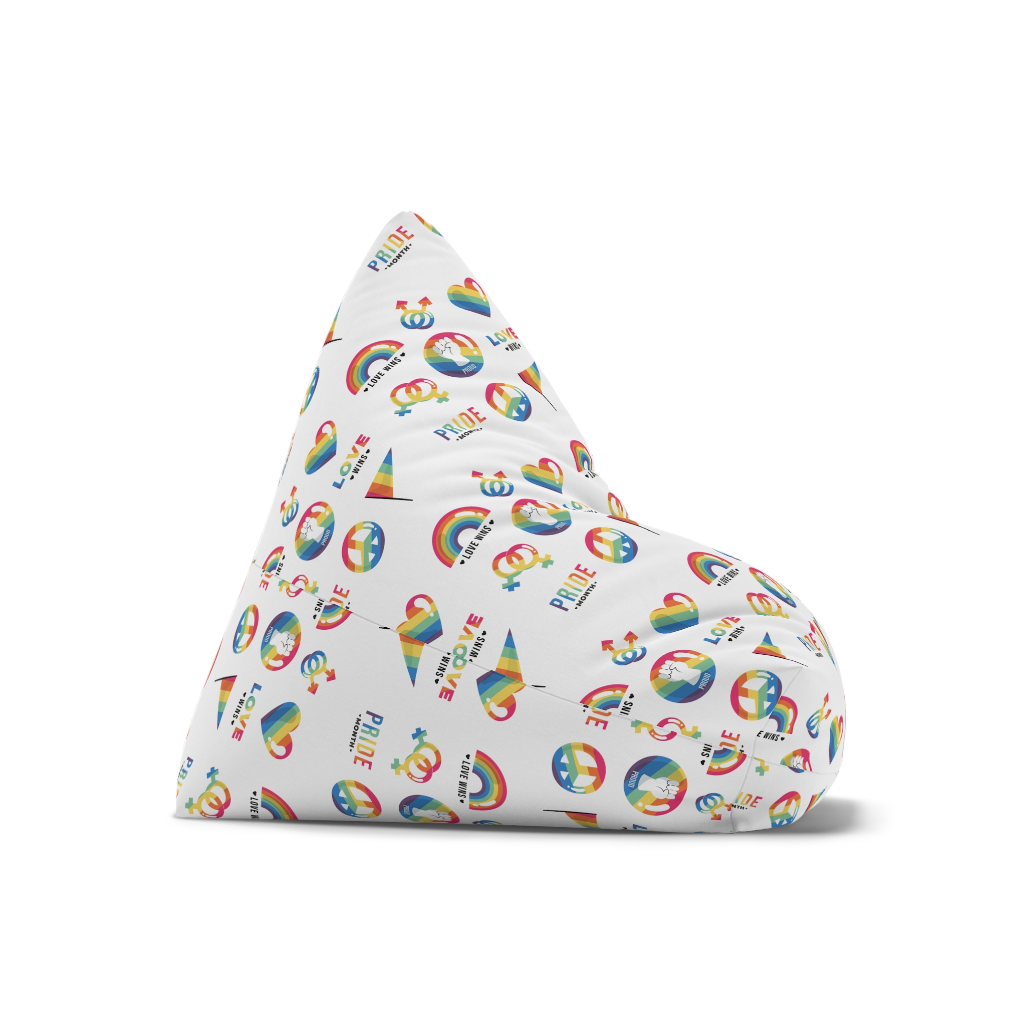 Flat Lgbt Pride Month Symbols Collection Bean Bag Chair Cover - Image 7