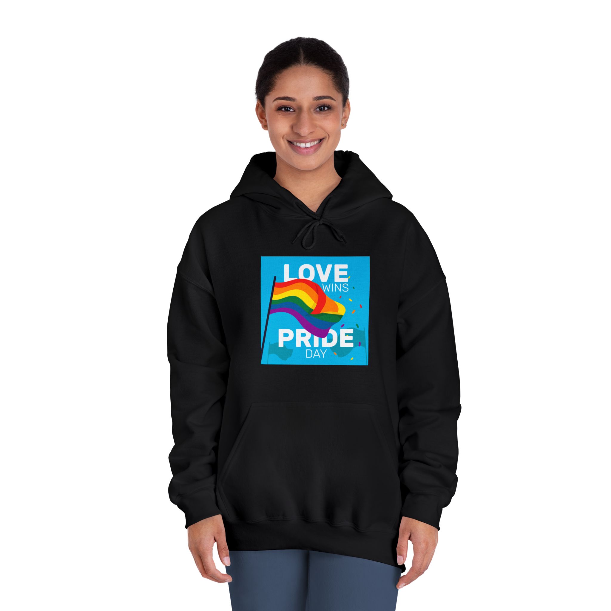 Pride Day Event With Rainbow Flag Unisex Dryblend Hooded Sweatshirt - Image 12