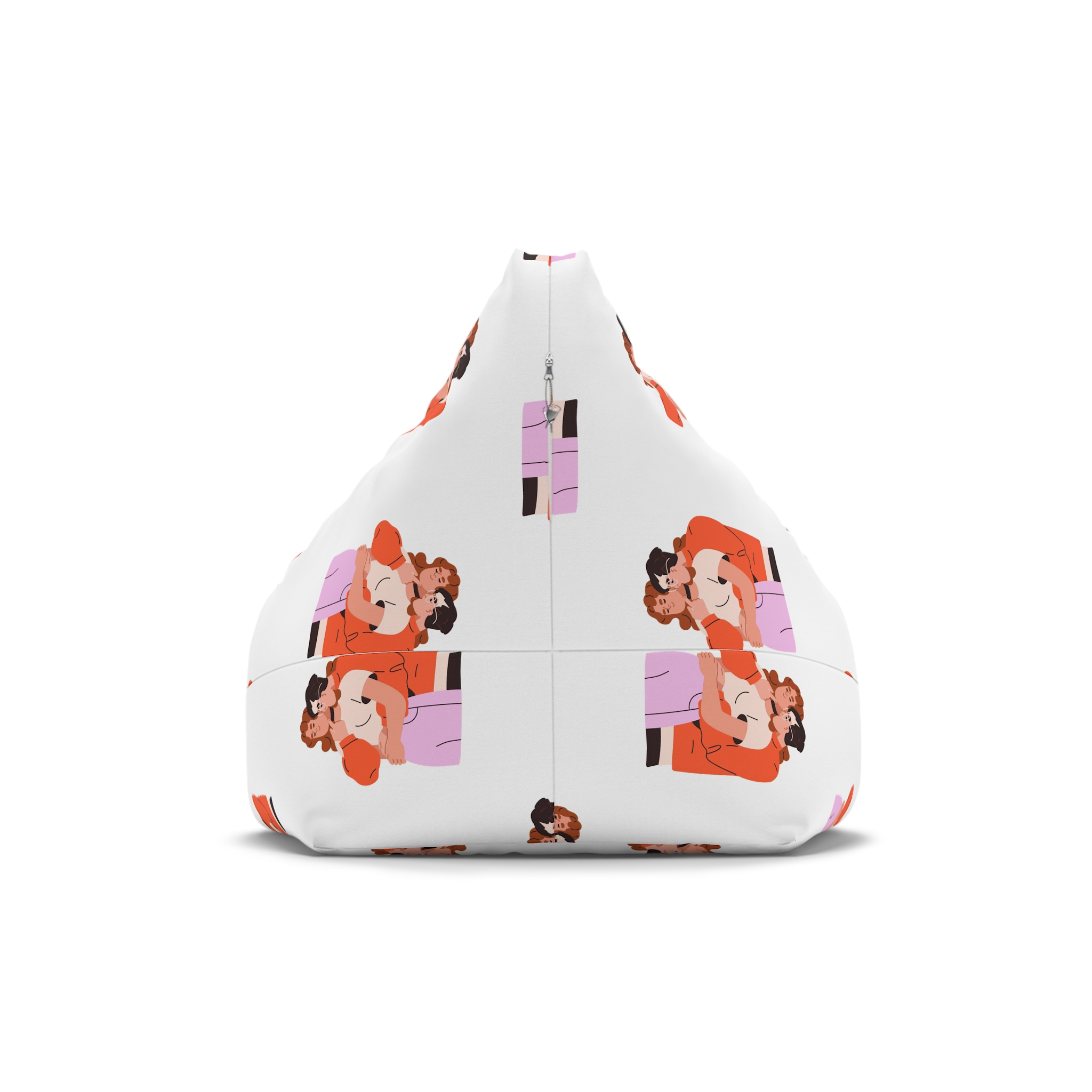Lesbian Love Couple Girl Kissing Girlfriends Neck Female Lovers Passion Lgbt People Enamored Valentines Romantic Relationships Flat Graphic Vector Illustration Isolated White Background Bean Bag... - Image 2