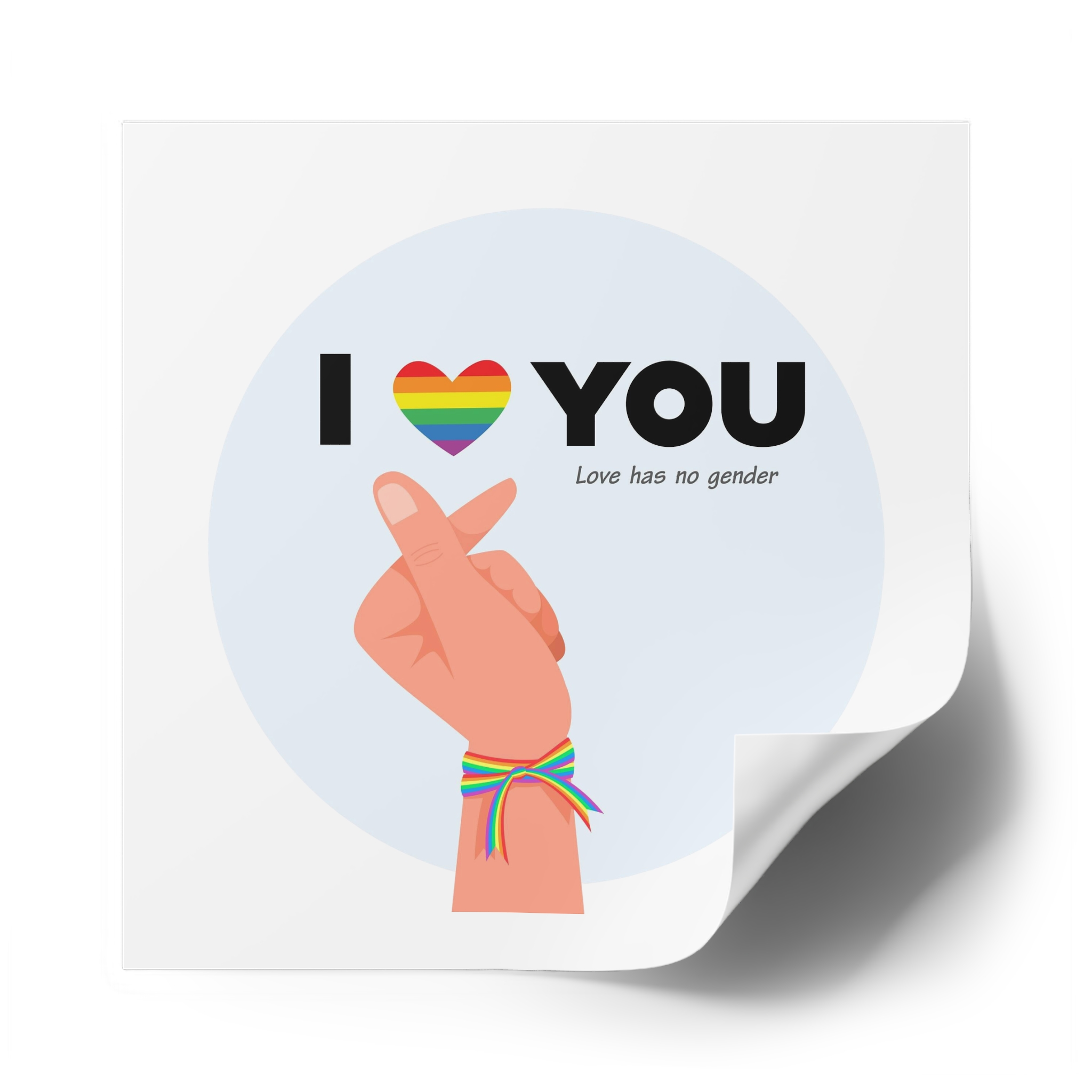 Inspirational Homosexual Pride Poster With Rainbow Heart Laminate Stickers Square - Image 62