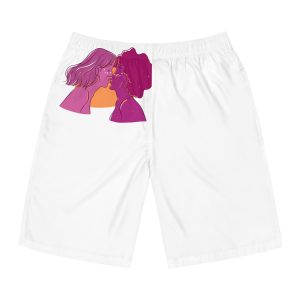 Hand Drawn Affectionate Lesbian Kiss (3) Mens Board Shorts Aop