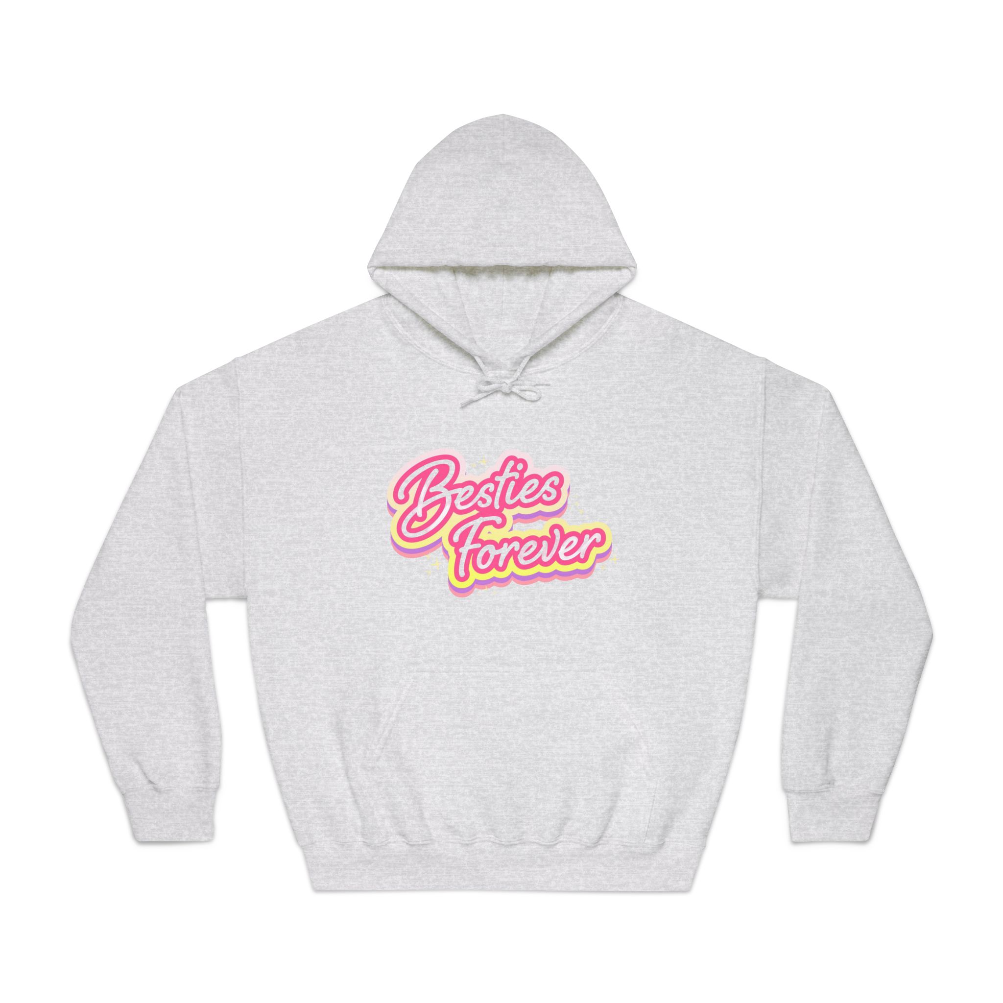 Pink Besties Forever Lettering Logo Unisex Dryblend Hooded Sweatshirt - Image 5
