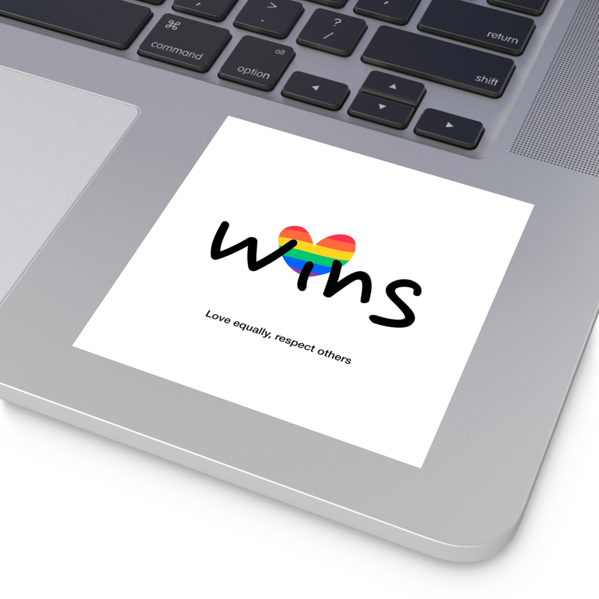 Love Letter Pride Rainbow Lettering Text Writing Pattern Freedom Love Heart Homo Colors Flag Parade (2) Laminate Stickers Square - Image 71