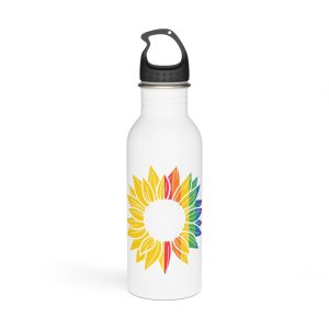 Sunflower Pride Gay Rainbow Tshirt Design Stainless Steel Water Bottle