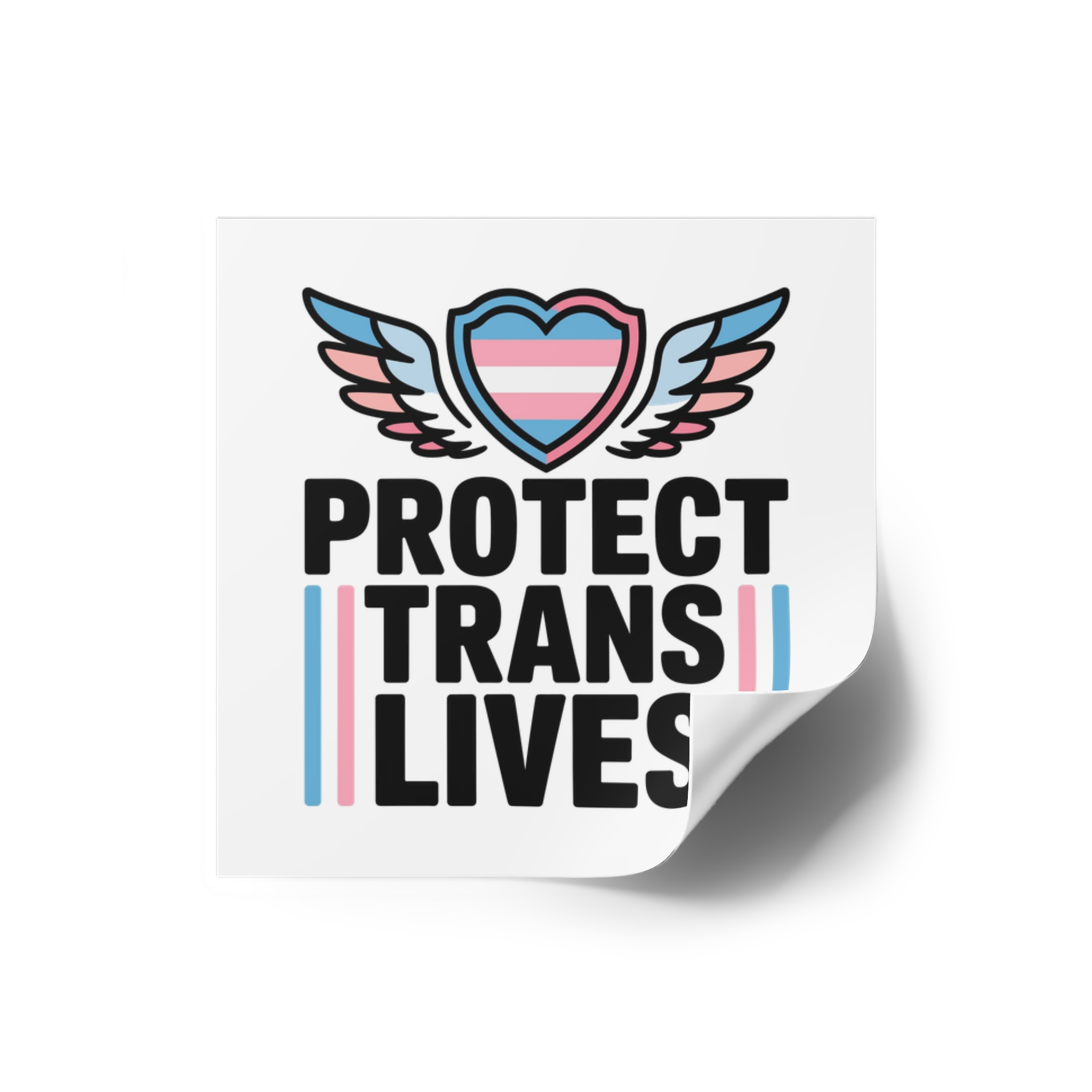 Protect Trans Lives T Shirt Design Isolated White Background 2 Laminate Stickers Square - Image 14