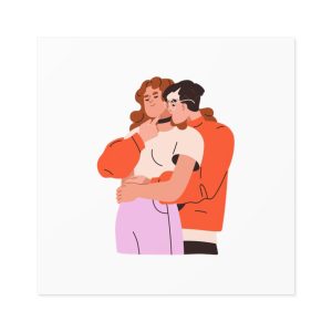 Lesbian Love Couple Girl Kissing Girlfriends Neck Female Lovers Passion Lgbt People Enamored Valentines Romantic Relationships Flat Graphic Vector Illustration Isolated White Background Laminate...