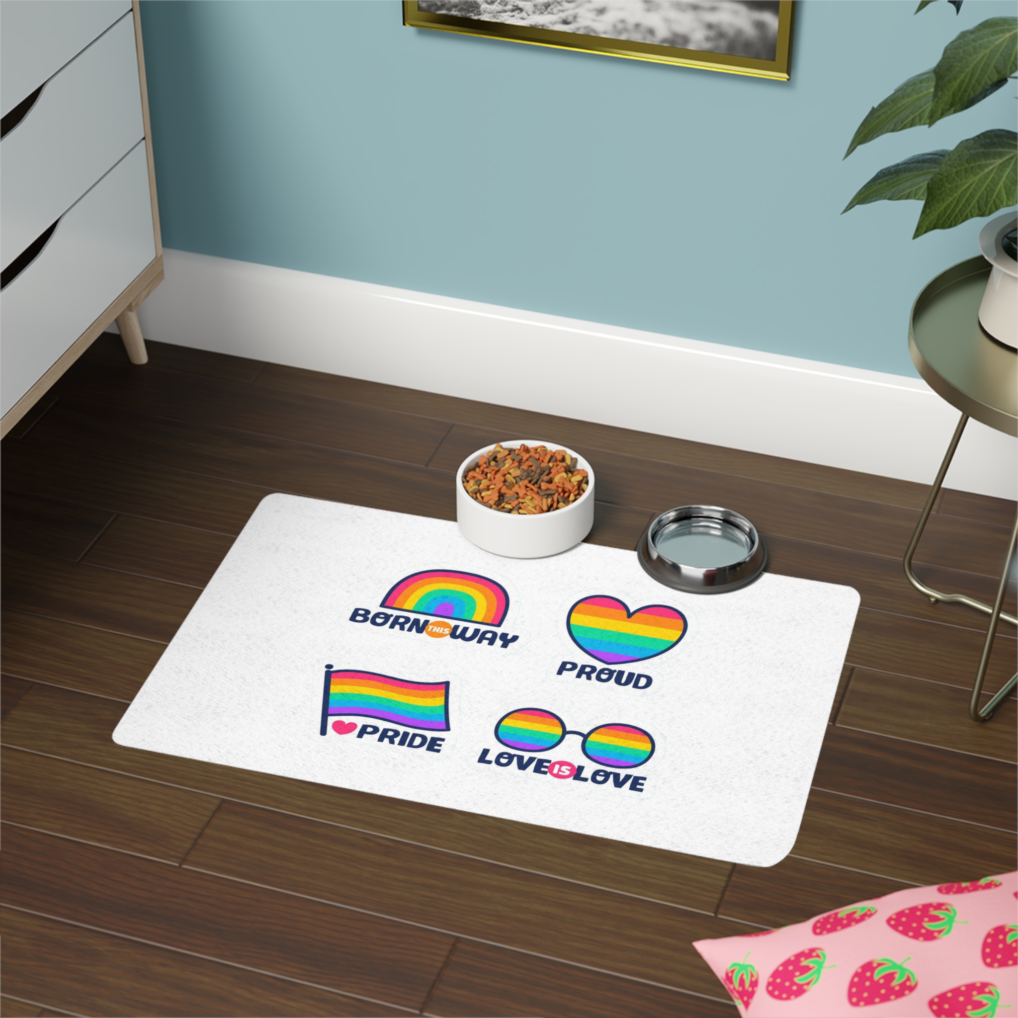 Pride Day Lables Collection Pet Food Mat 12x18 - Image 4