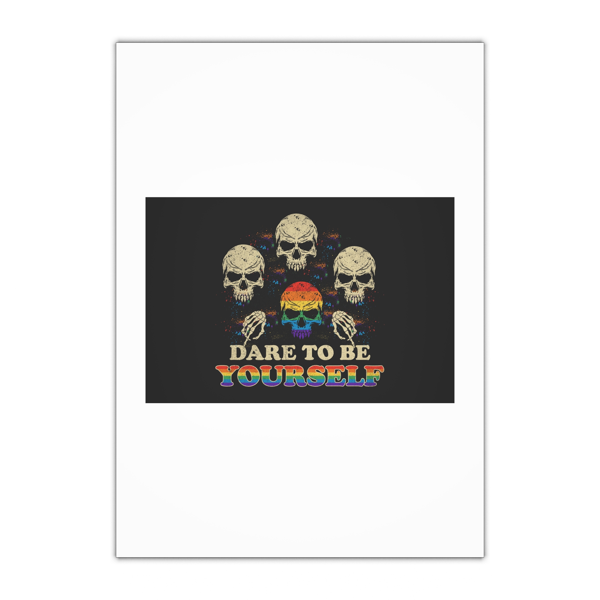 Skull Pride Rainbow Vintage Vector Premium T Shirt Gift Wrapping Paper Sheets 1pc