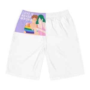 Lgbtq Gay Couple Banner Template Pride Month Mens Board Shorts Aop
