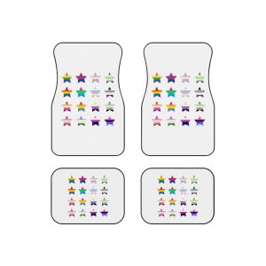 Set Colorful Lgbtq Pride Flag Star Shape Gender Equality Sexual Identity Pride Flags Collection Lgbtqia Community Pride Month Car Mats Set Of 4