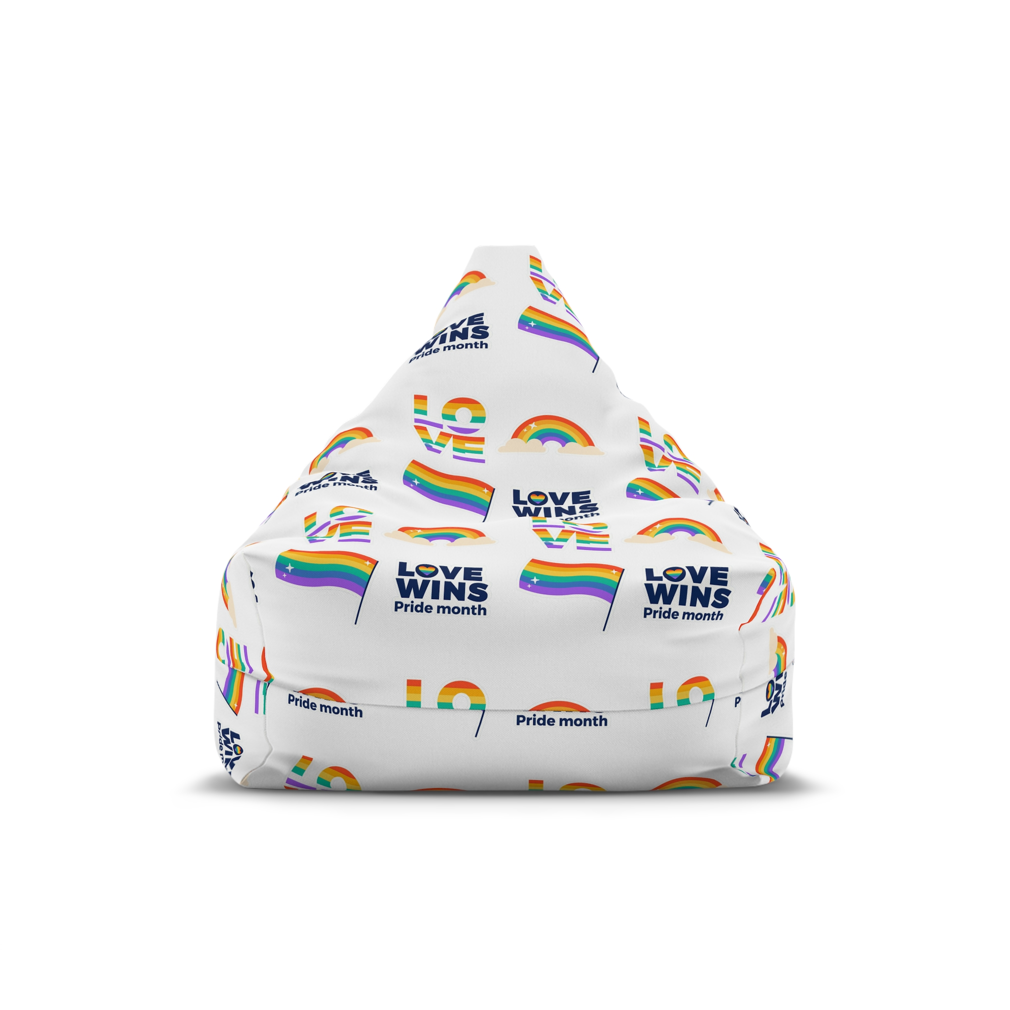 Flat Pride Month Labels Collection Bean Bag Chair Cover
