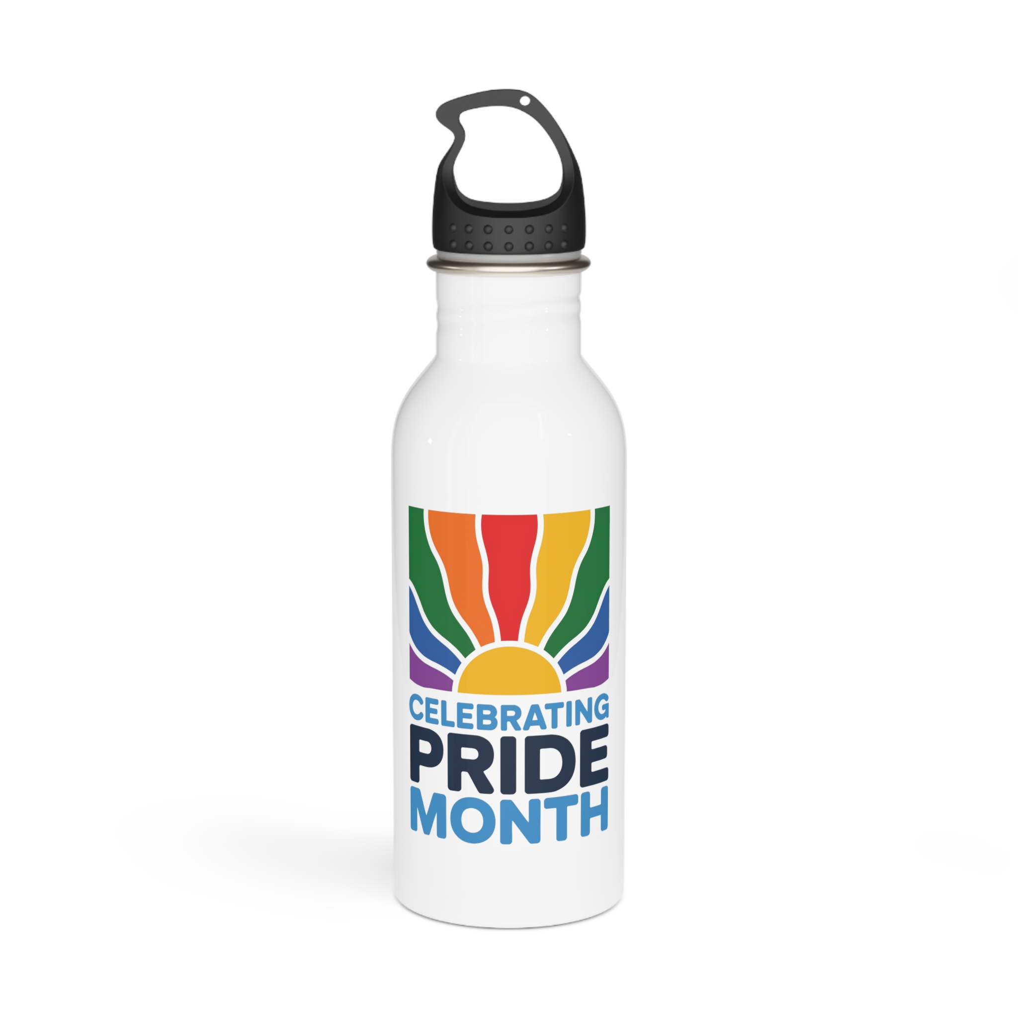 Celebrating Pride Month Colorful Graphic Design (1) Stainless Steel Water Bottle