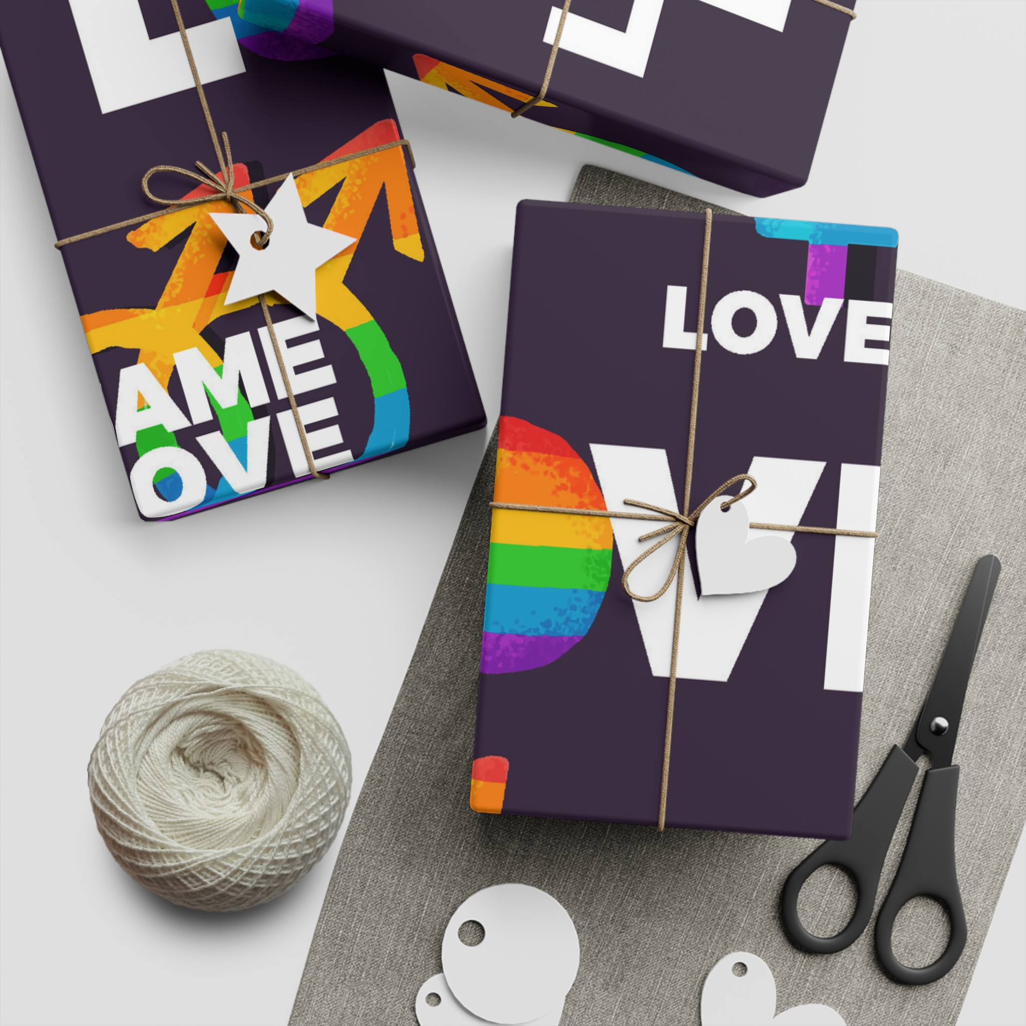 Colorful Pride Day Labels Gift Wrapping Paper Sheets 1pc - Image 5