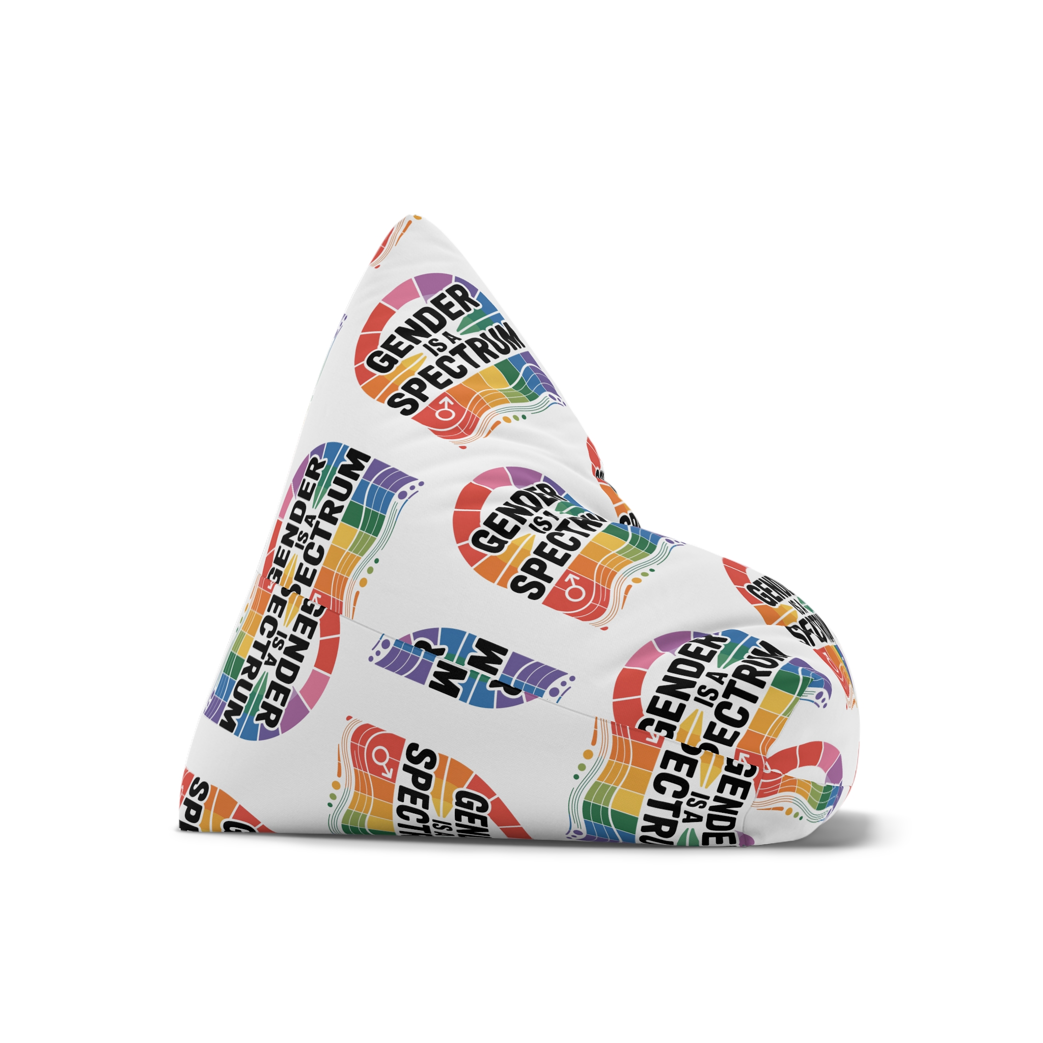 Gender Is Spectrum T Shirt Design Isolated White Background Bean Bag Chair Cover - Image 7