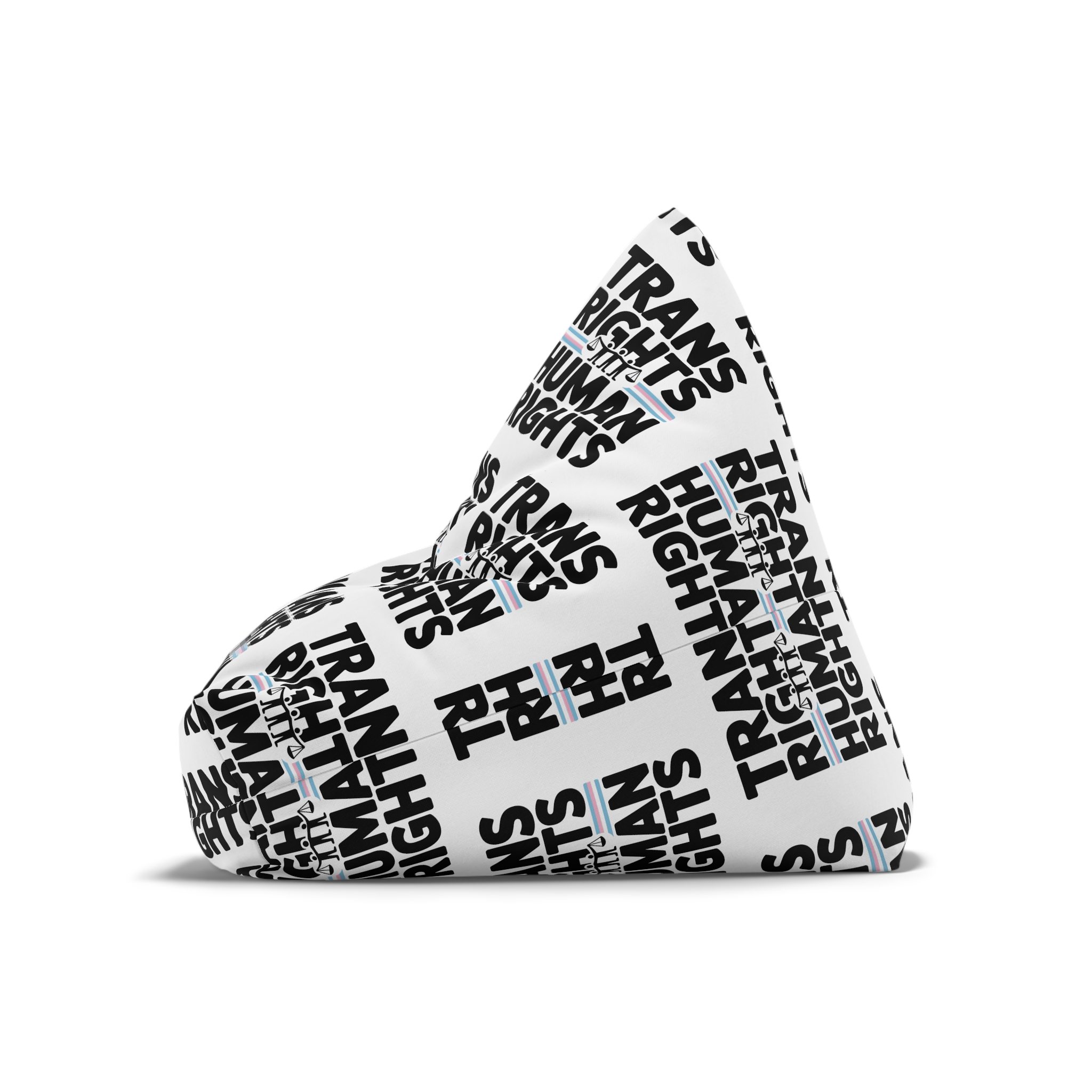 Trans Rights Human Rights T Shirt Design Isolated White Background Bean Bag Chair Cover - Image 8