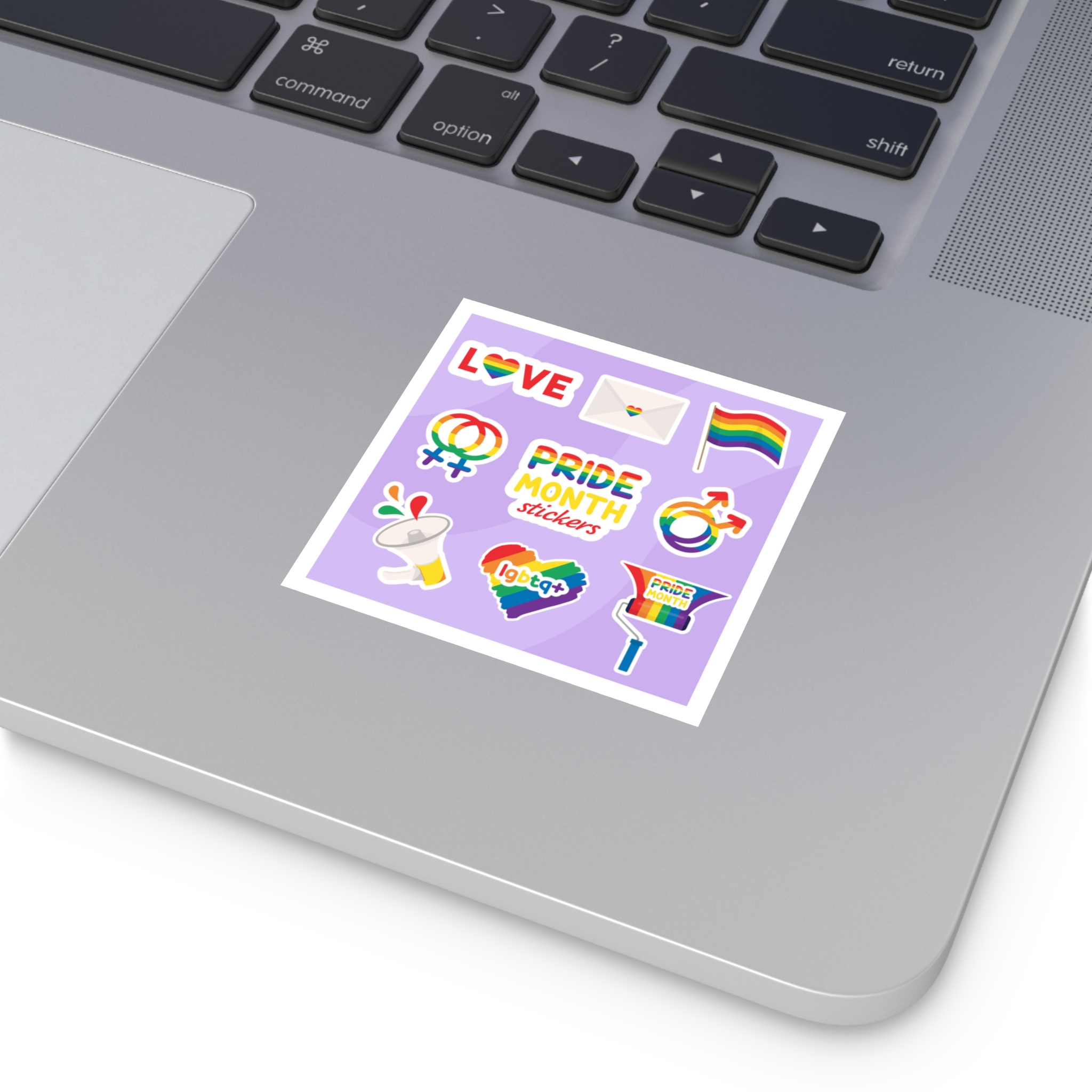 Pride Month Stickers Lgbtq Rainbow Flag Cute Flat Illustrations Laminate Stickers Square - Image 67