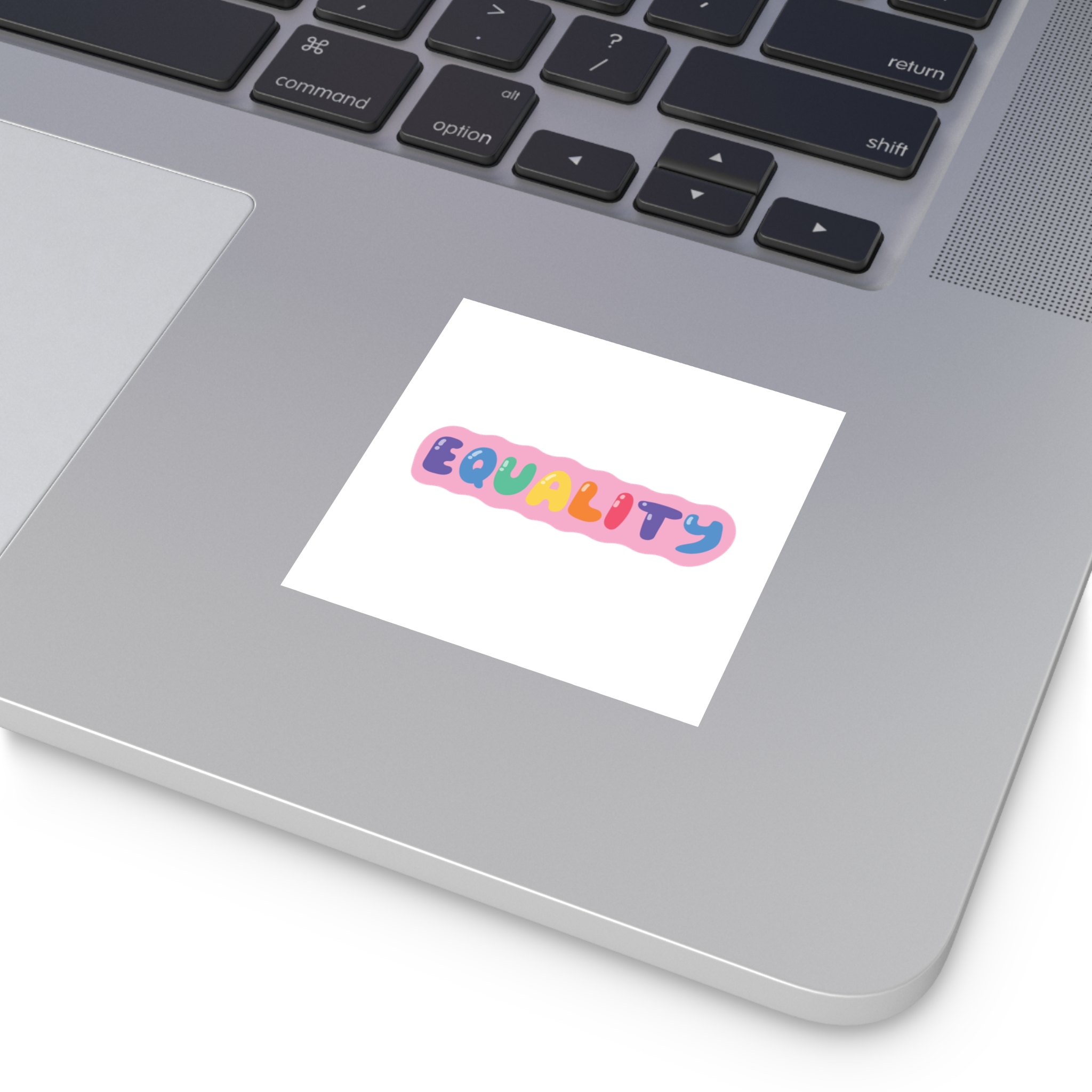 Lgbt Sticker Pack White Background Lgbtq Set Symbol Lgbt Pride Community Rainbow Elements Vector Hand Draw Illustration Hand Drawn Lettering(1) Laminate Stickers Square - Image 3