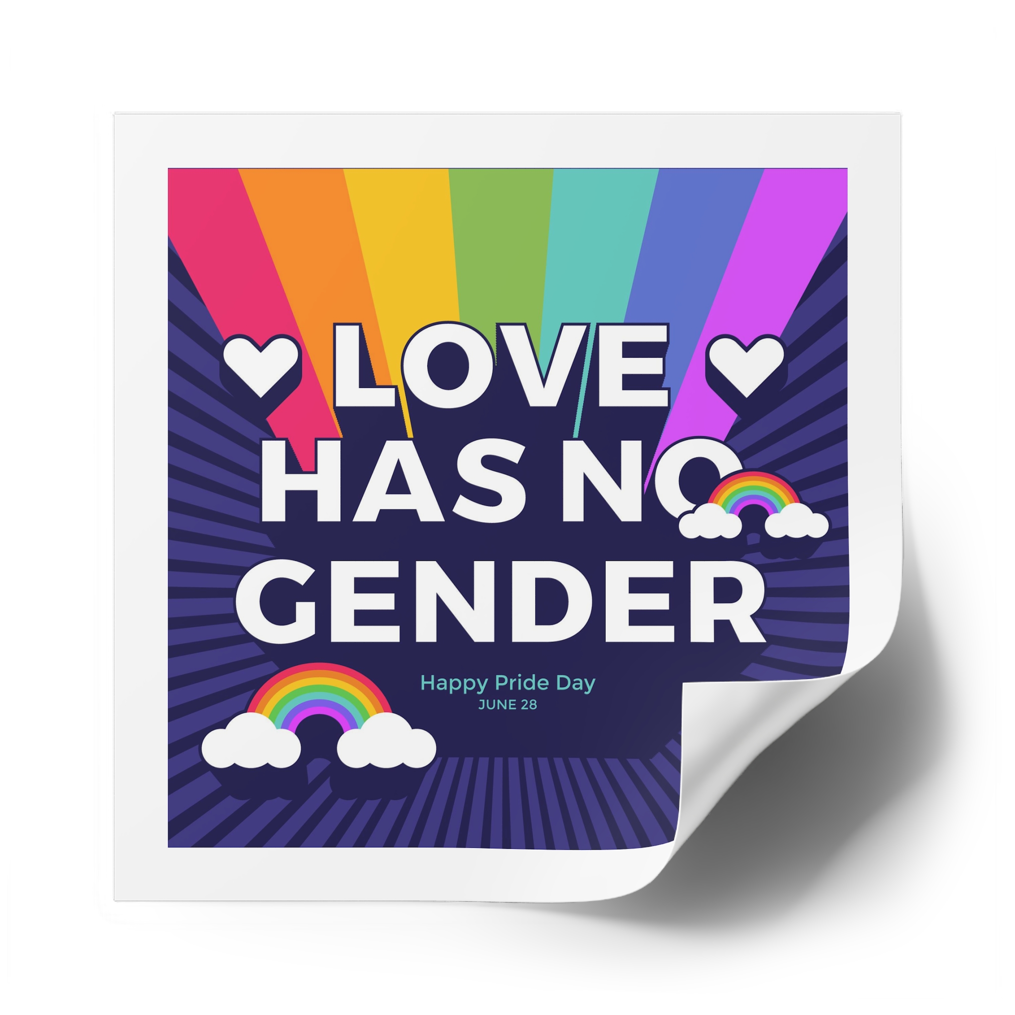 Pride Day Concept(3) Laminate Stickers Square - Image 50