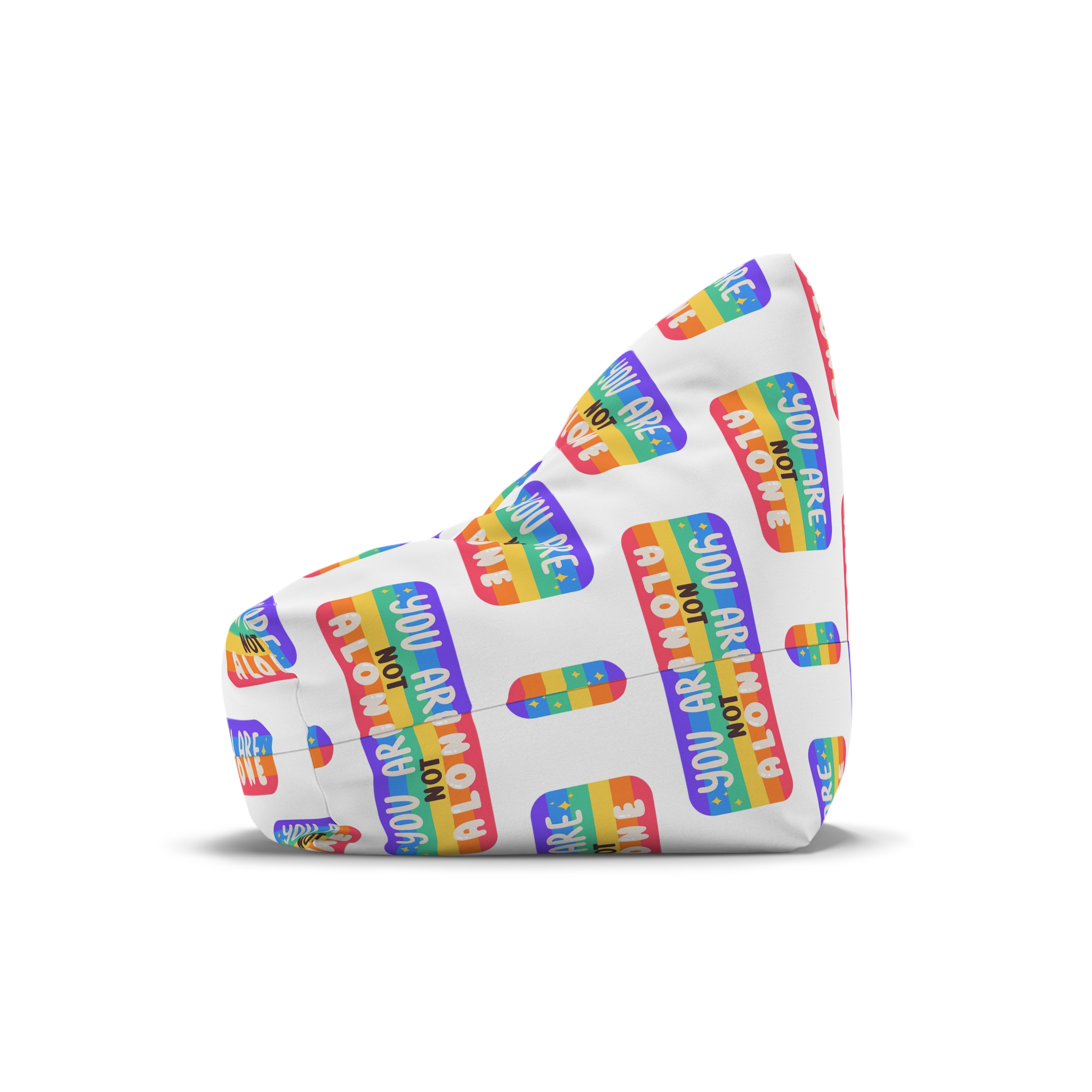 Lgbt Sticker Pack White Background Lgbtq Set Symbol Lgbt Pride Community Rainbow Elements Vector Hand Draw Illustration Hand Drawn Lettering(4) Bean Bag Chair Cover - Image 4