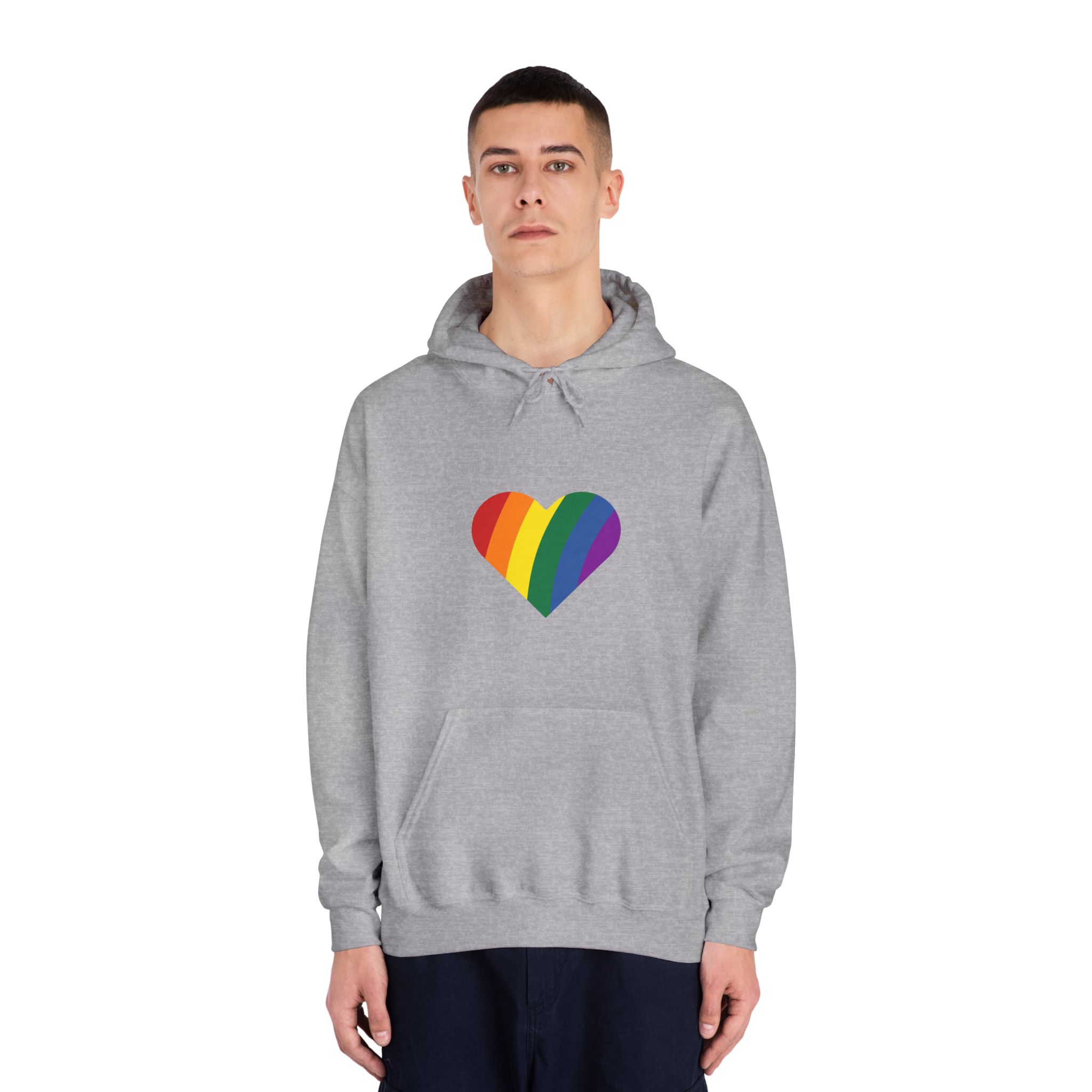 Minimalist Pride Heart Filled With Rainbow Colors Unisex Dryblend Hooded Sweatshirt - Image 15