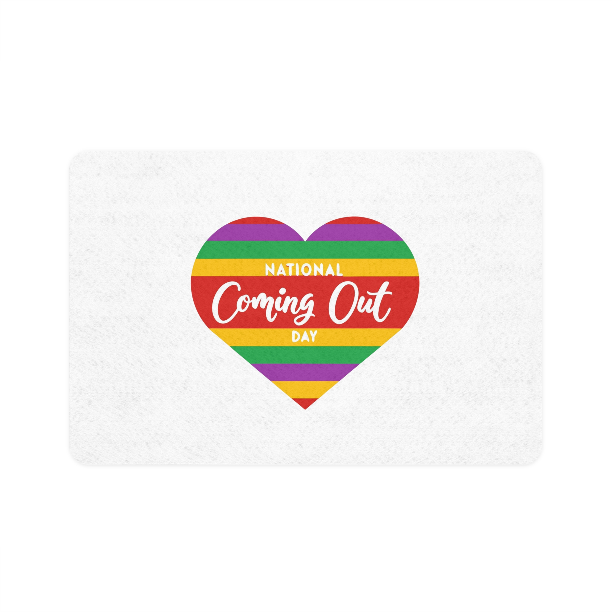 National Coming Out Day Rainbow Heart With Text Pride Lgbtq Pet Food Mat 12x18