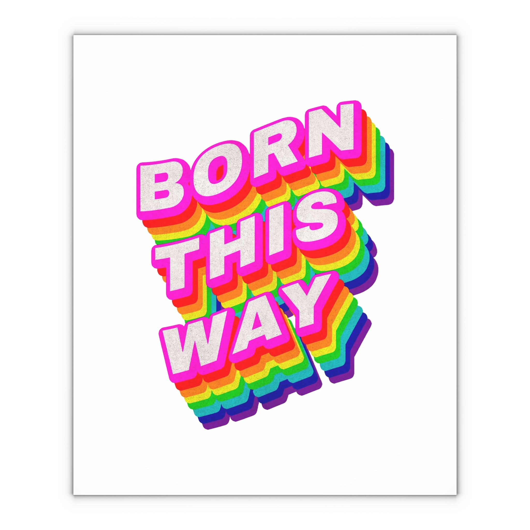 Rainbow Word Born This Way Typography Design Element Gift Wrapping Paper Sheets 1pc - Image 4