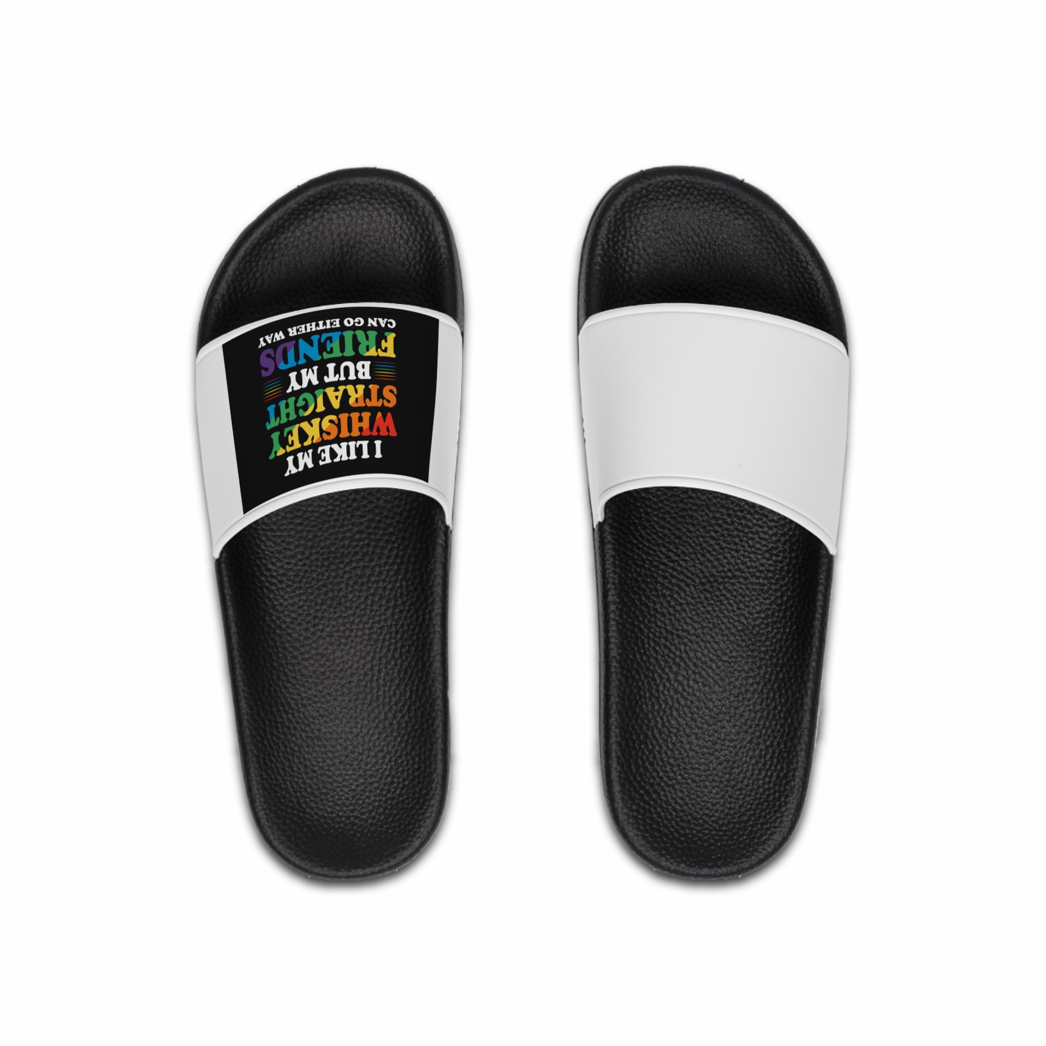 Pride Gay Lgbt Rainbow Tshirt Design(4) Mens Slide Sandals