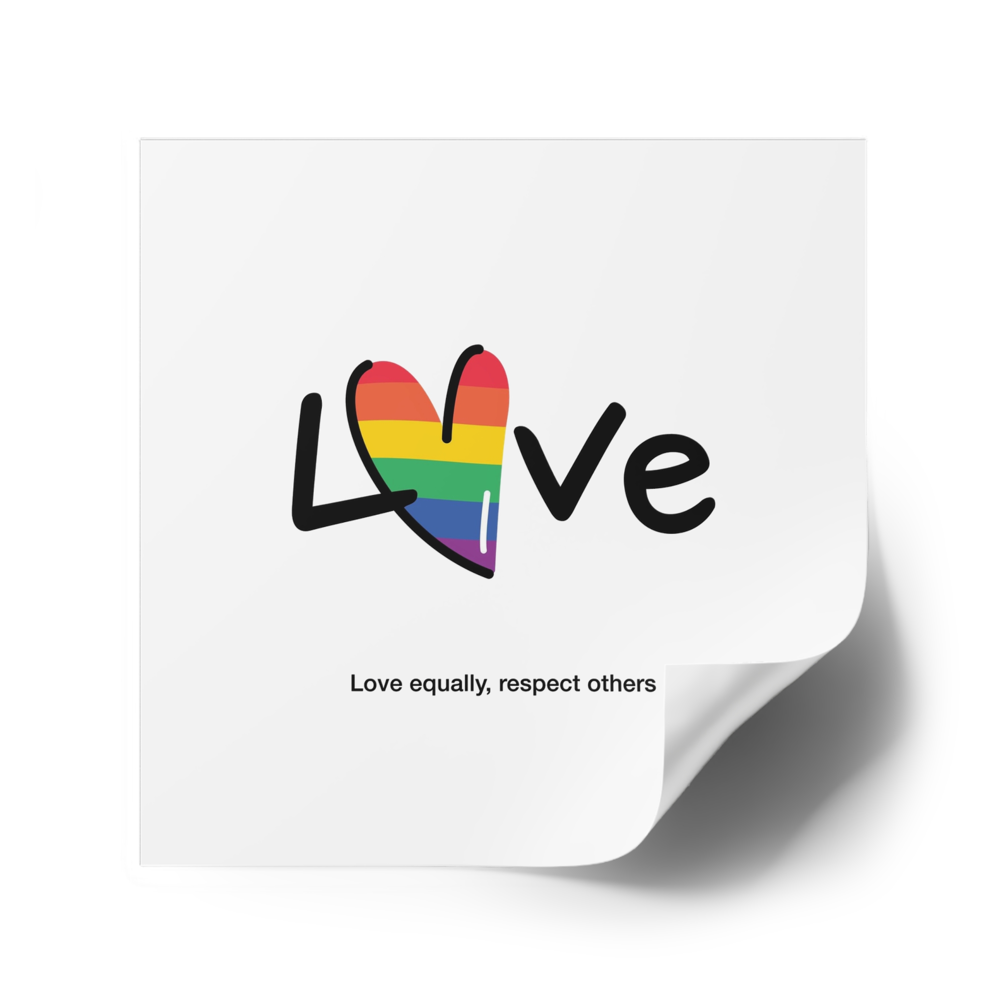 Love Letter Pride Rainbow Lettering Text Writing Pattern Freedom Love Heart Homo Colors Flag Parade(1) (1) Laminate Stickers Square - Image 46
