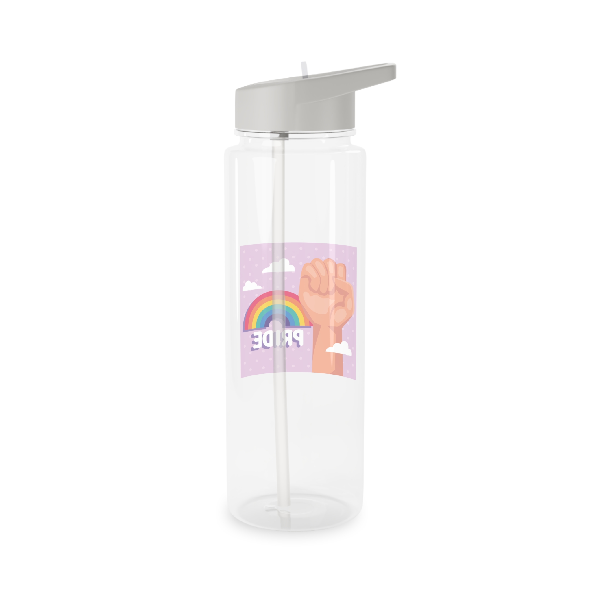 Pride Lettering With Rainbow Card Tritan Water Bottle - Image 6